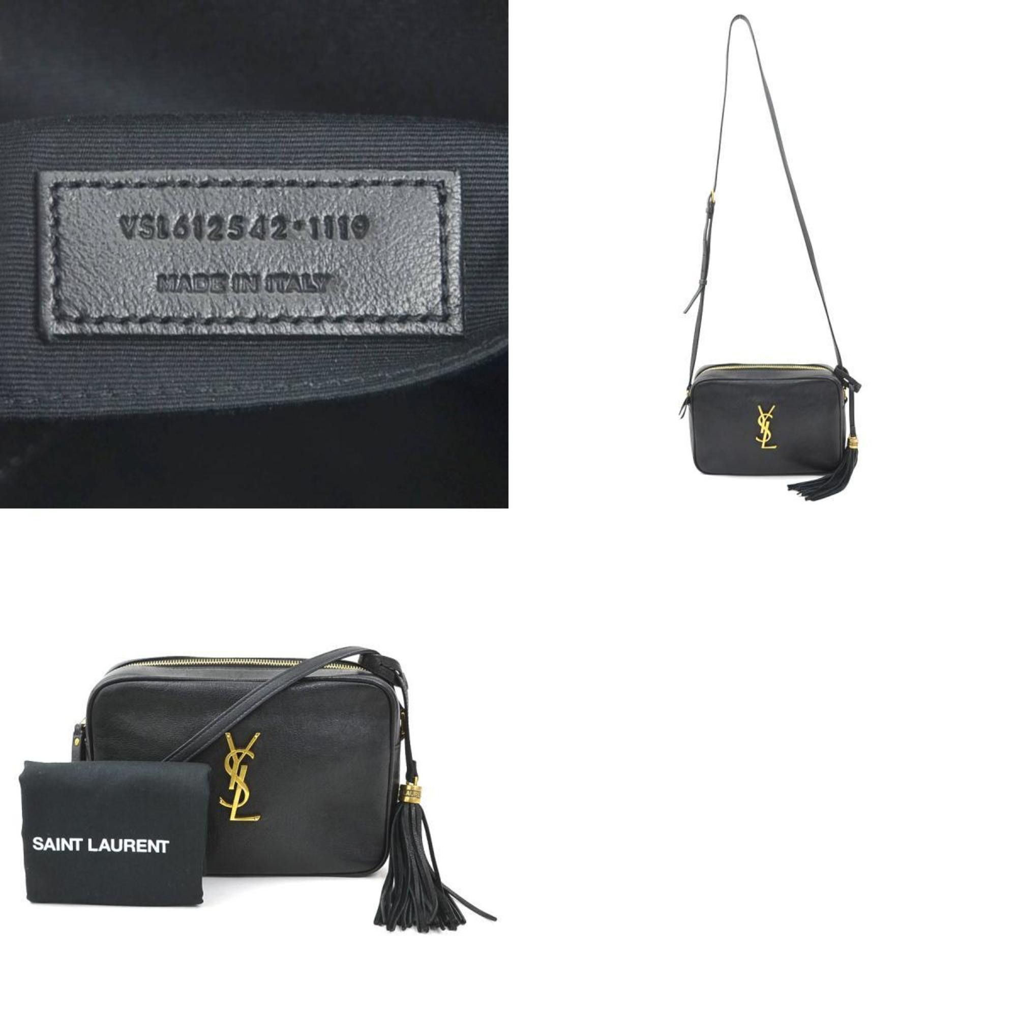Saint Laurent Paris Saint Laurent Lou Shoulder Bag in Black and Gold Leather, Women's, 612542 90188a Size ONE SIZE - 5 Thumbnail