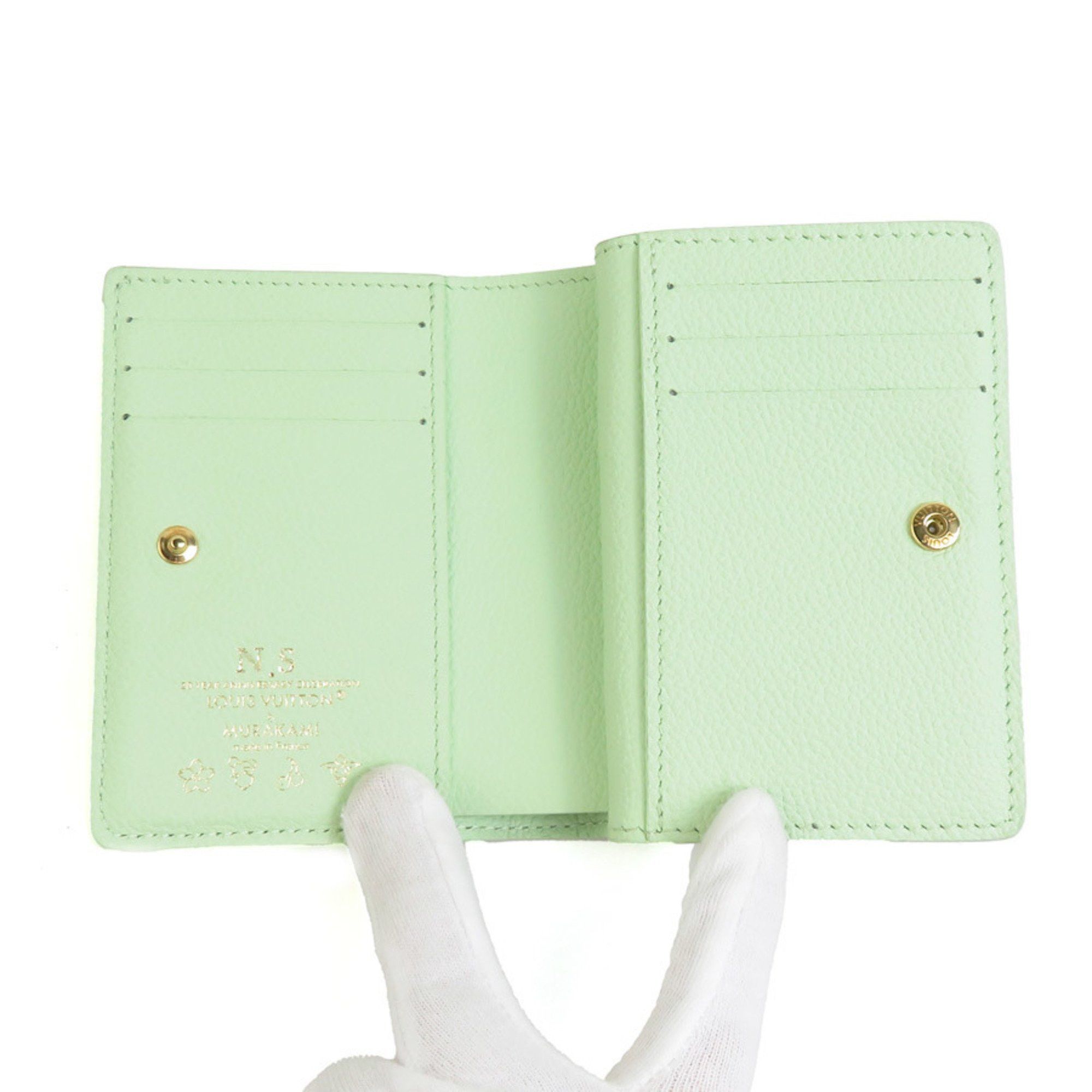 Louis Vuitton Louis Vuitton Bi-fold Wallet LV×TM Monogram Empreinte Portefeuille Qu Green Tea Women's M13619 r10830a Size ONE SIZE - 3 Thumbnail