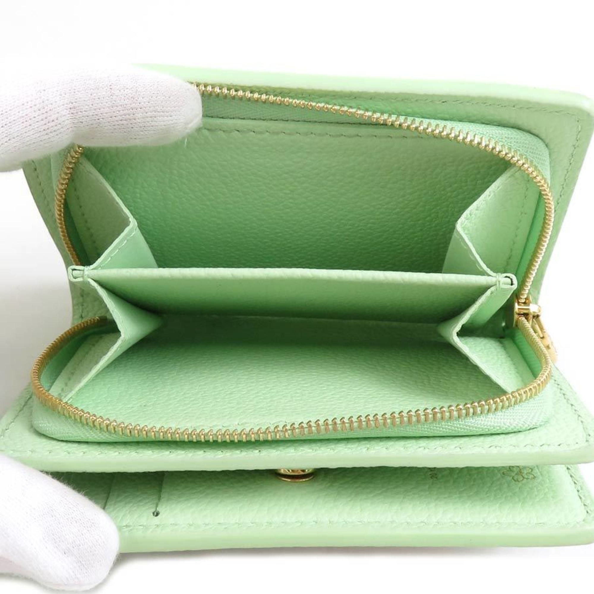 Louis Vuitton Louis Vuitton Bi-fold Wallet LV×TM Monogram Empreinte Portefeuille Qu Green Tea Women's M13619 r10830a Size ONE SIZE - 4 Thumbnail