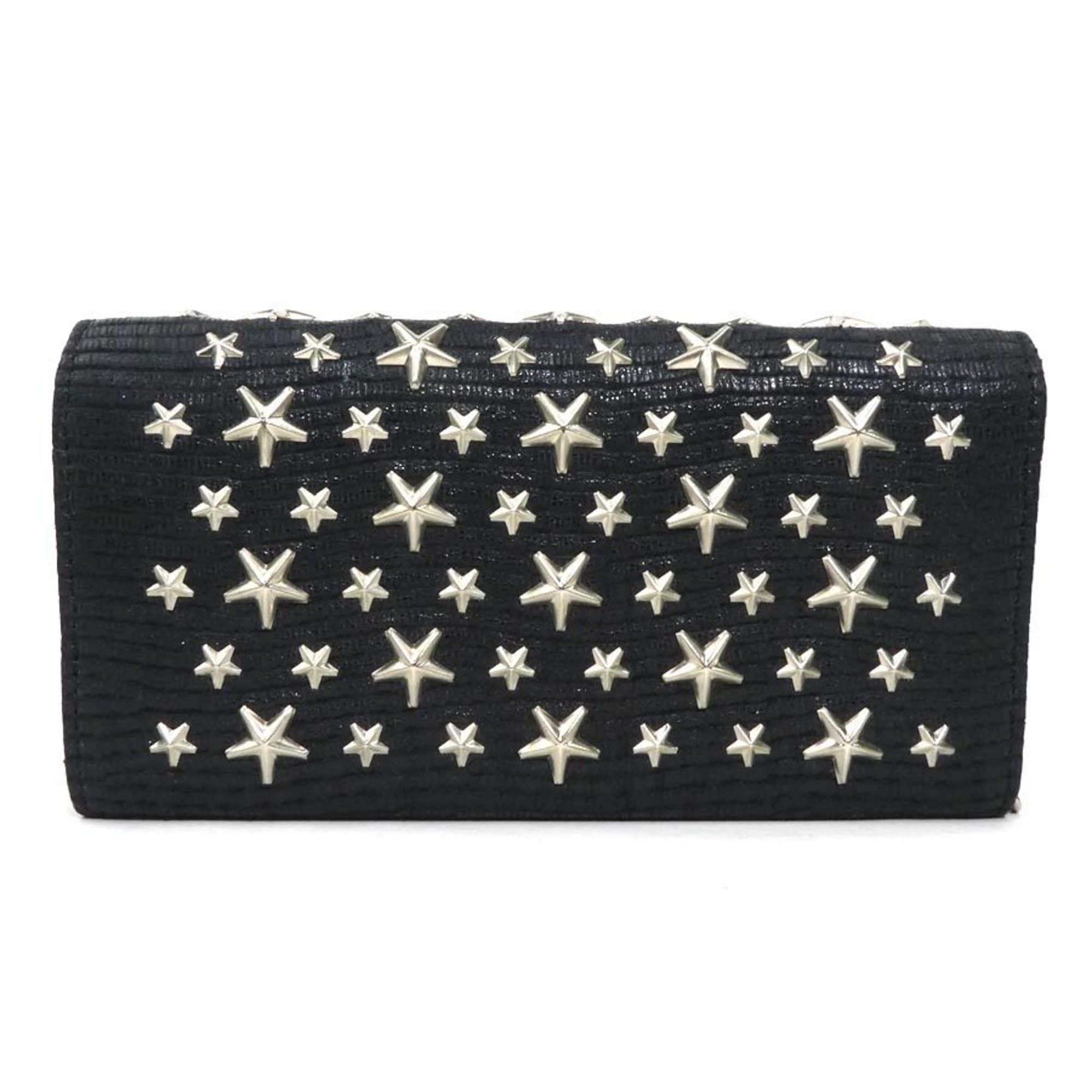 Jimmy Choo JIMMY CHOO Women's Long Chain Wallet in Embossed Leather, Black (h31604a) Size ONE SIZE - 2 Thumbnail