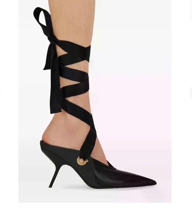 Salvatore Ferragamo Ferragamo Ribbon Detailed Pumps SIZE 6.5 Size ONE SIZE - 2 Thumbnail