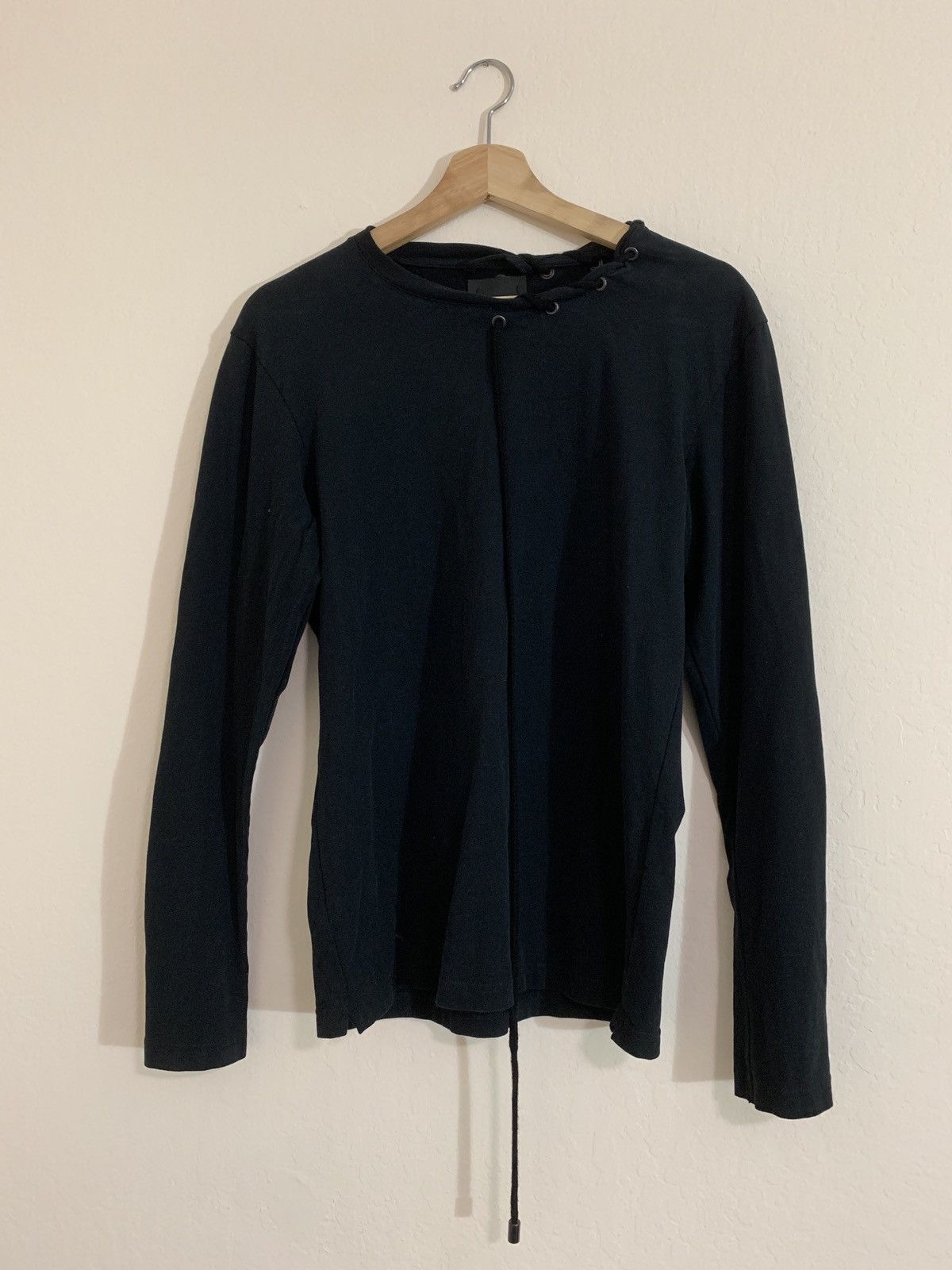 image of Craig Green Lace-Up Collar Long Sleeve in Black, Men's (Size Medium)