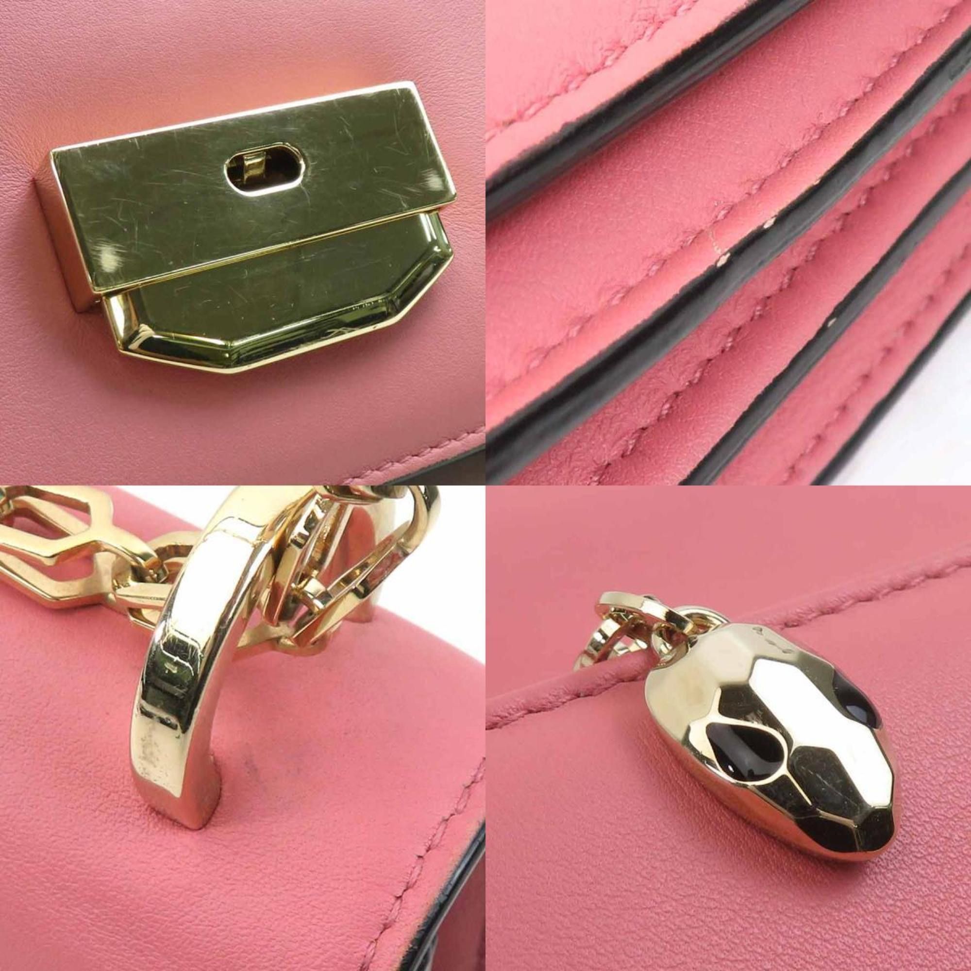Bvlgari BVLGARI Serpenti Hypnotic Leather Shoulder Bag, Pink, Women's, h31601a Size ONE SIZE - 4 Thumbnail