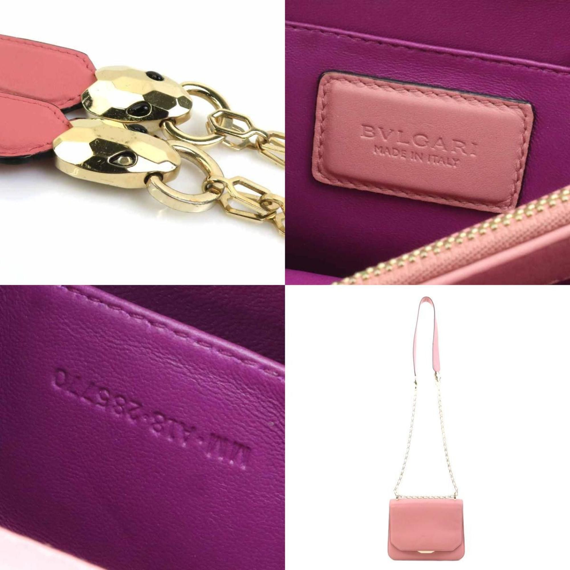 Bvlgari BVLGARI Serpenti Hypnotic Leather Shoulder Bag, Pink, Women's, h31601a Size ONE SIZE - 5 Thumbnail