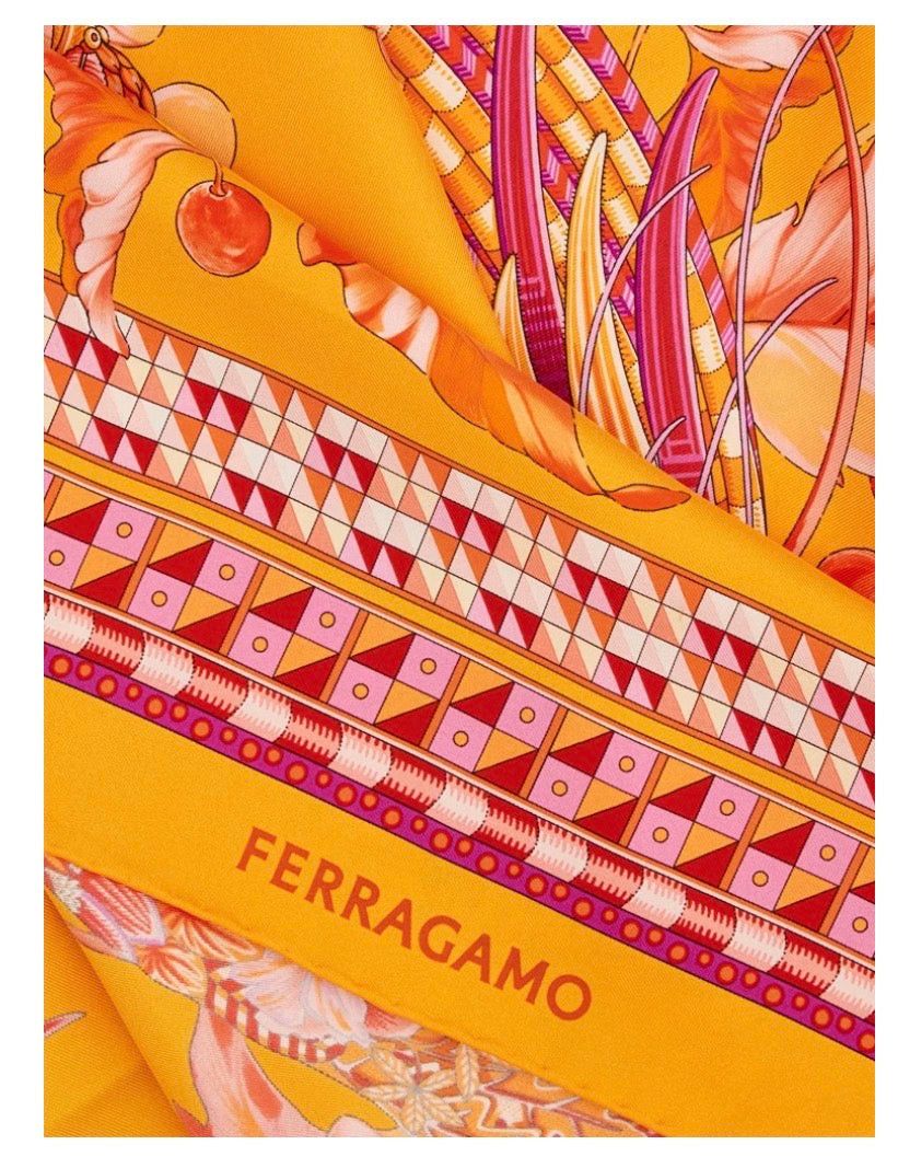 Salvatore Ferragamo Ferragamo Animal Print Silk Scarf Size ONE SIZE - 2 Thumbnail