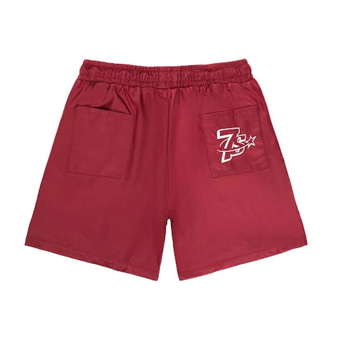 TRIPLE SEVENS Nylon Button Up Shorts Red Size 30" / US 8 / IT 44 - 2 Thumbnail