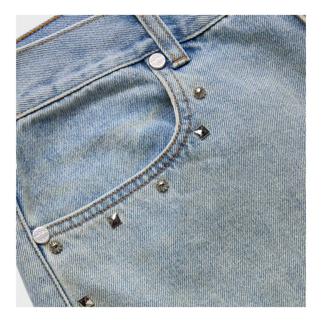 Homme + Femme La Homme Femme Studded Denim Shorts Blue Size US 32 / EU 48 - 2 Thumbnail