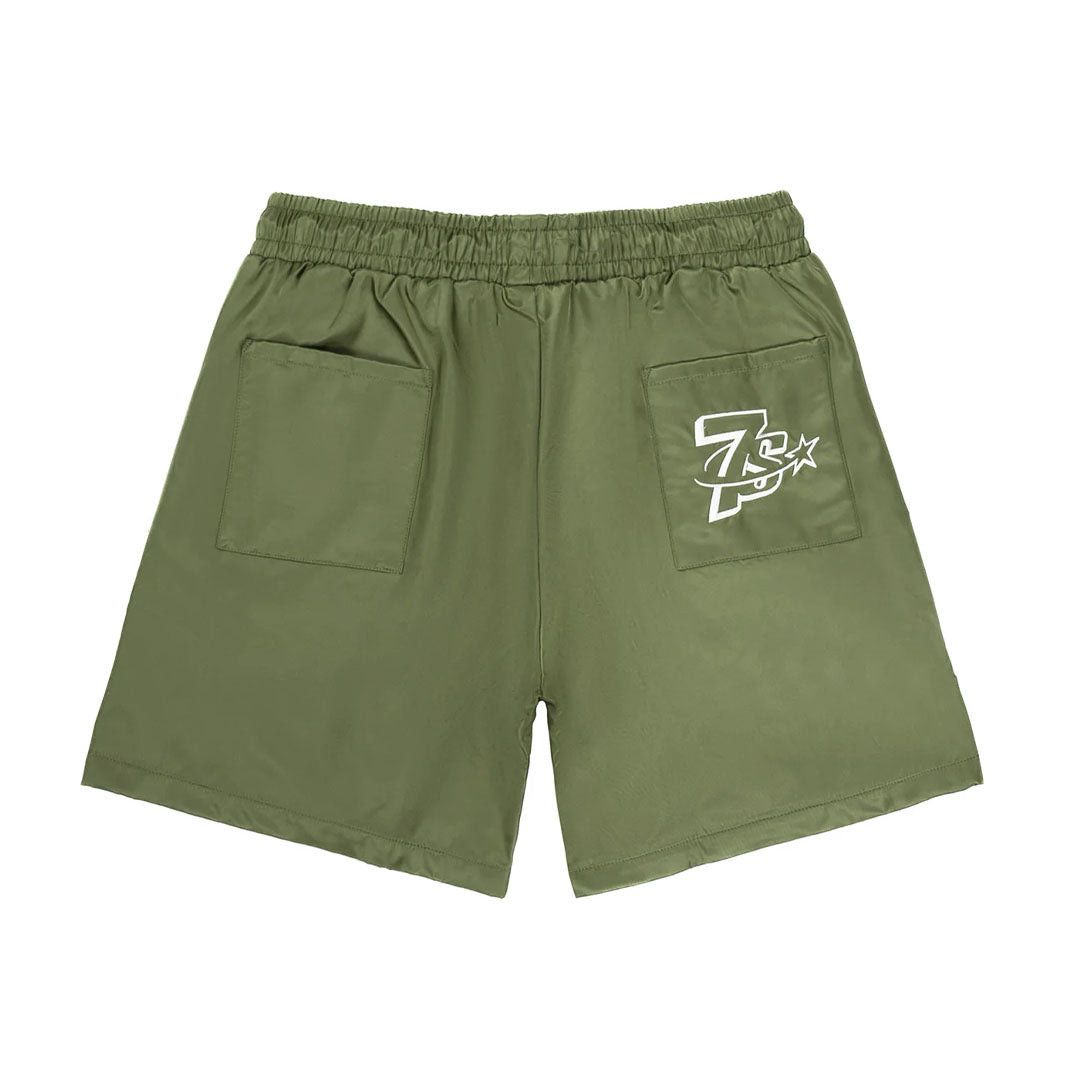 TRIPLE SEVENS Nylon Shorts Green Size 27" / US 4 / IT 40 - 2 Thumbnail