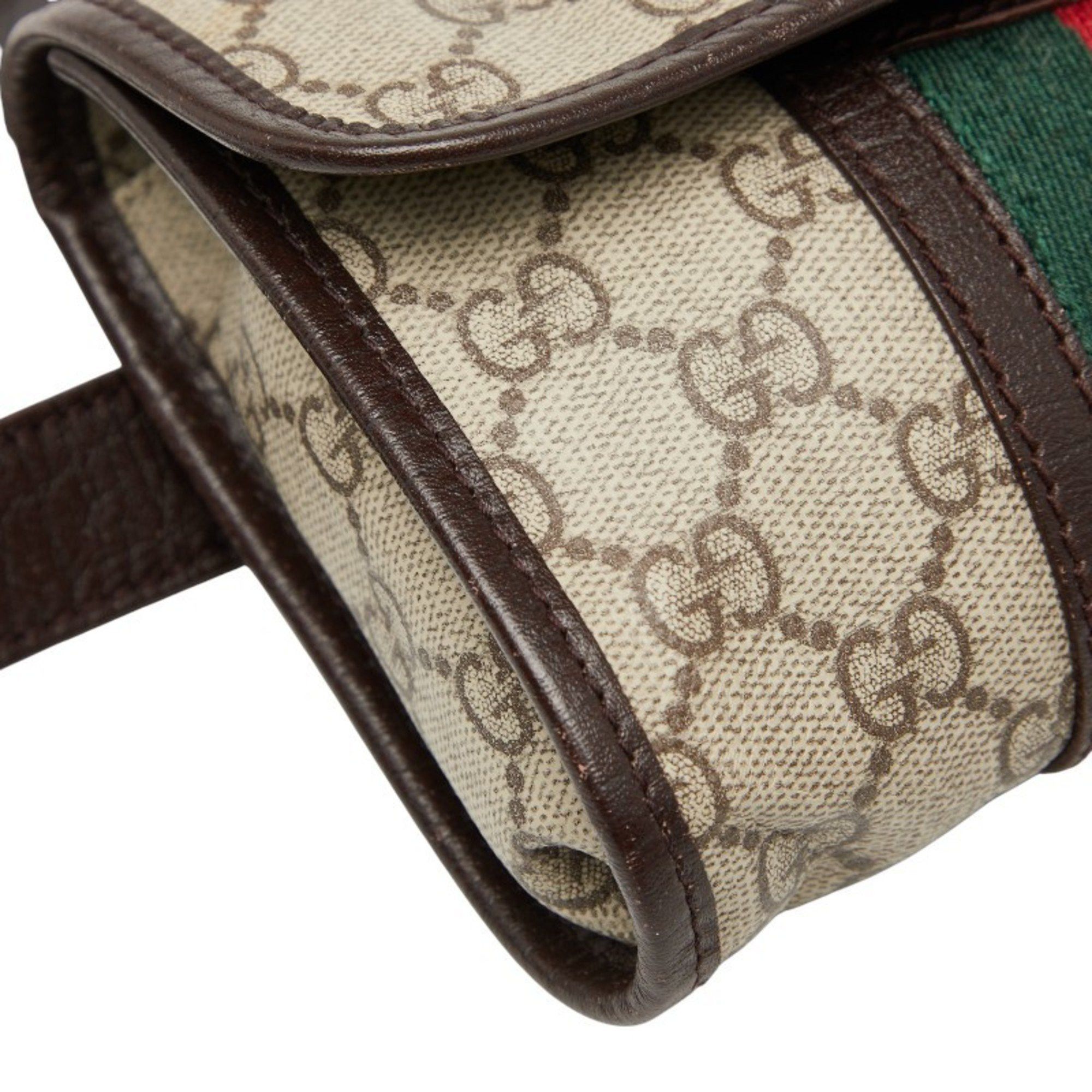Gucci Gucci Sherry Line GG Supreme Body Bag/Waist Bag 152597 Beige Multicolor Leather Women's GUCCI Size ONE SIZE - 4 Thumbnail