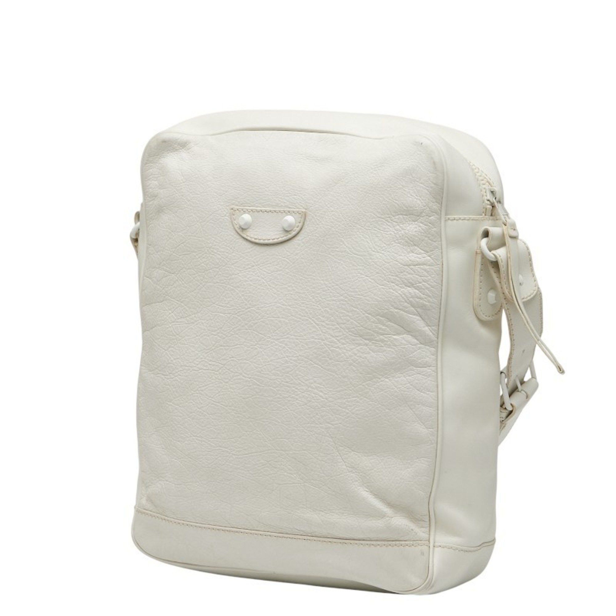 Balenciaga Balenciaga Reporter Crossbody Shoulder Bag 272862 White Leather Women's BALENCIAGA Size ONE SIZE - 2 Thumbnail