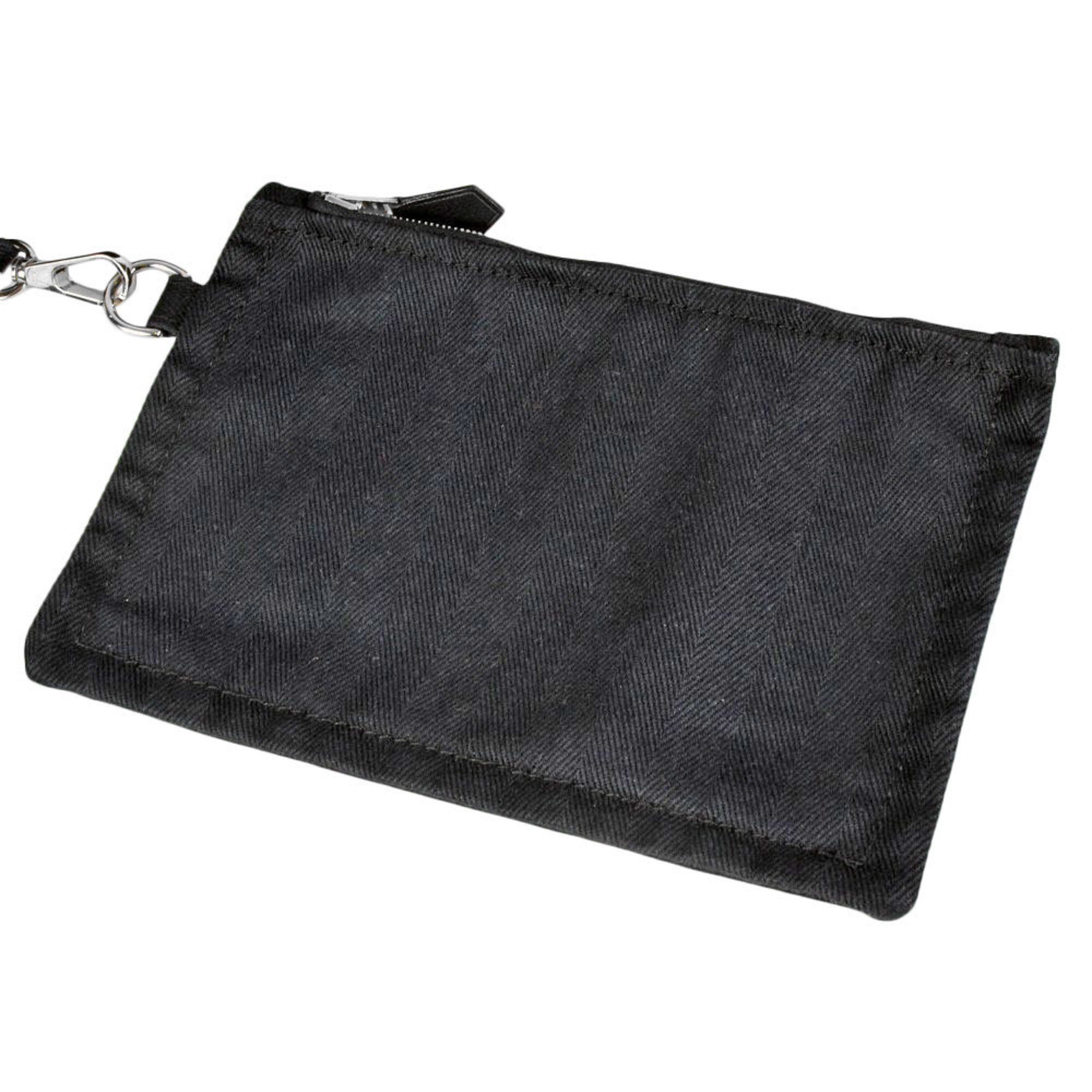 Hermes Hermes Valparaiso PM Handbag Toile Chevron Black Size ONE SIZE - 6 Thumbnail
