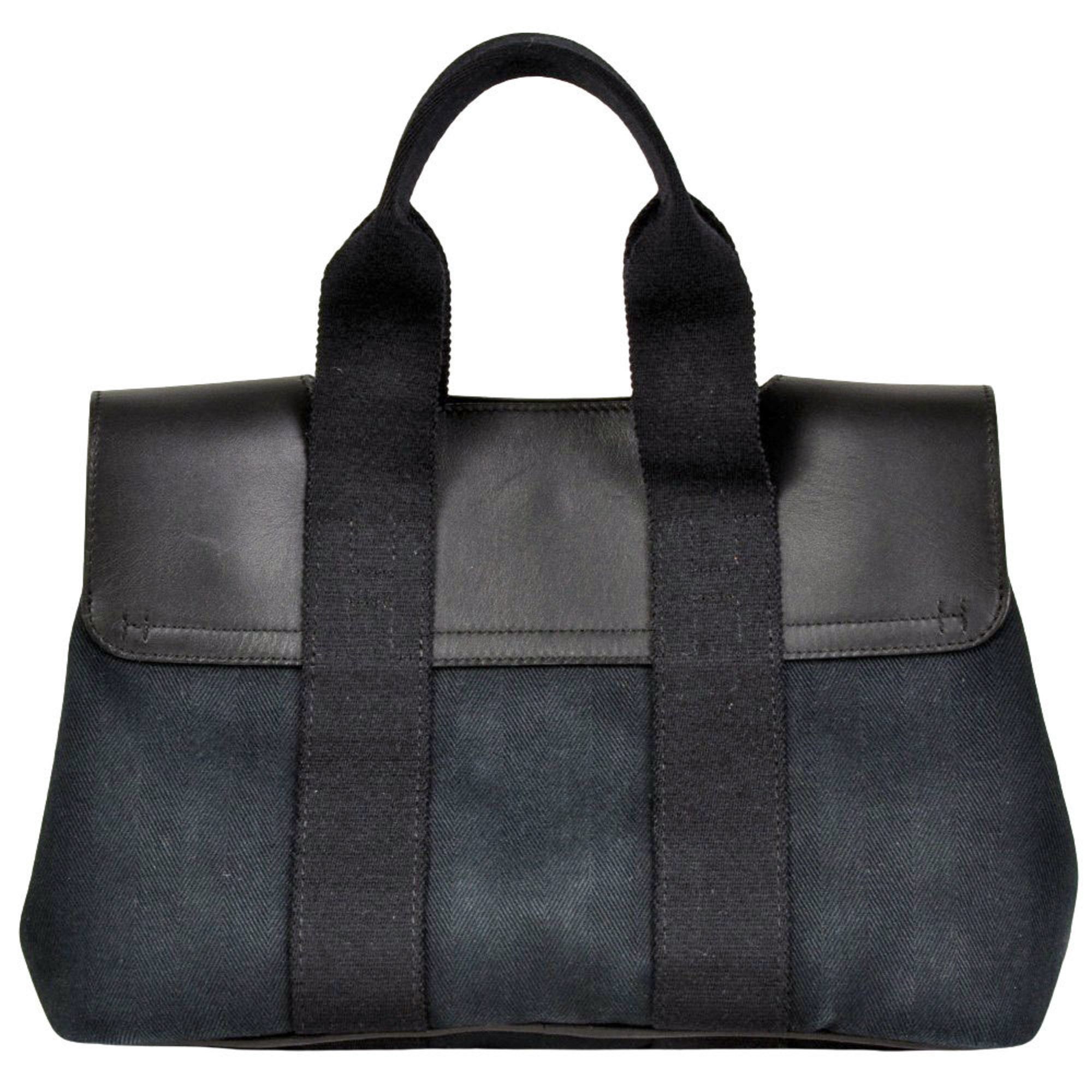 Hermes Hermes Valparaiso PM Handbag Toile Chevron Black Size ONE SIZE - 3 Thumbnail