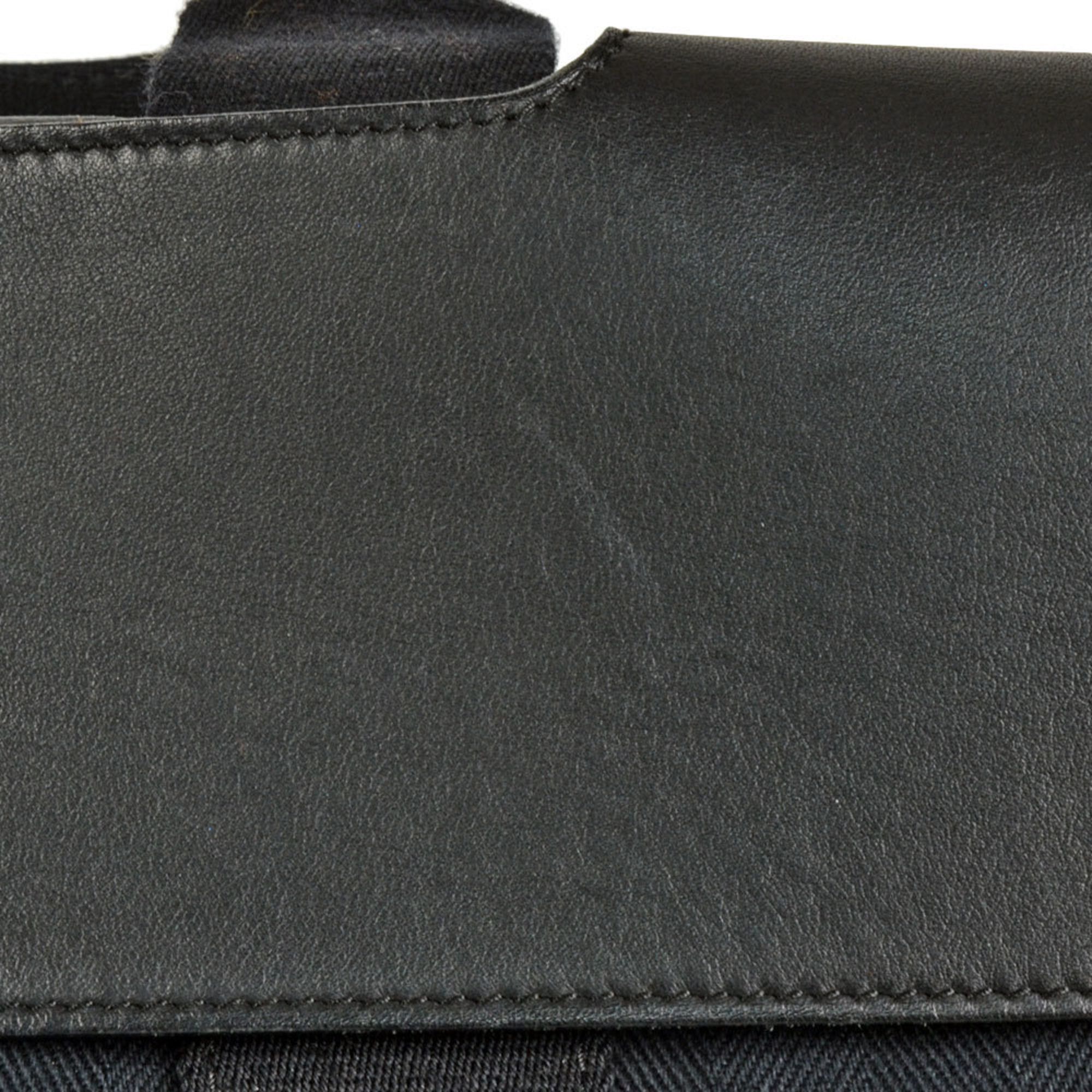Hermes Hermes Valparaiso PM Handbag Toile Chevron Black Size ONE SIZE - 8 Thumbnail