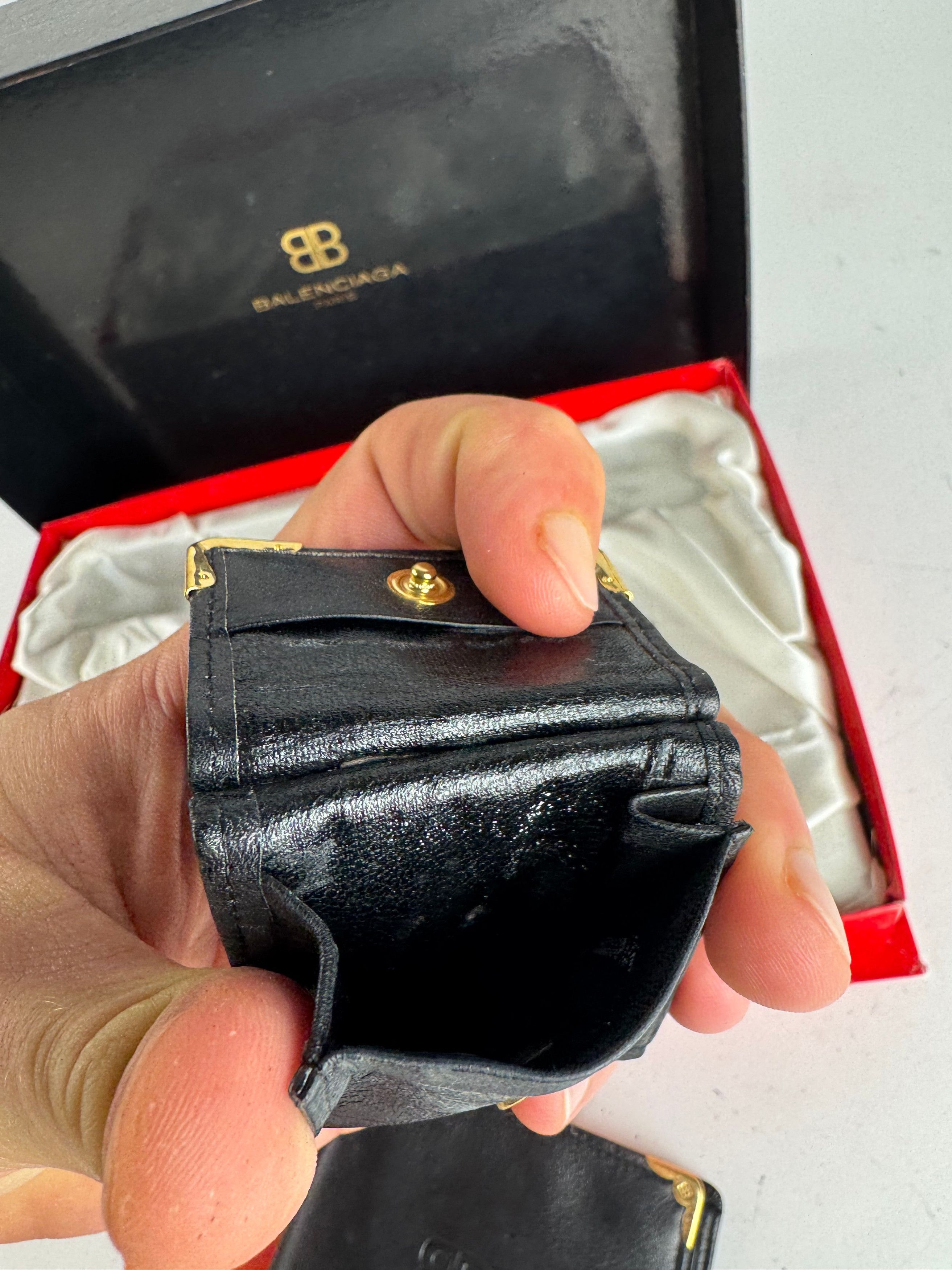 Balenciaga Vintage Leather Wallet Purse set black Size ONE SIZE - 10 Thumbnail