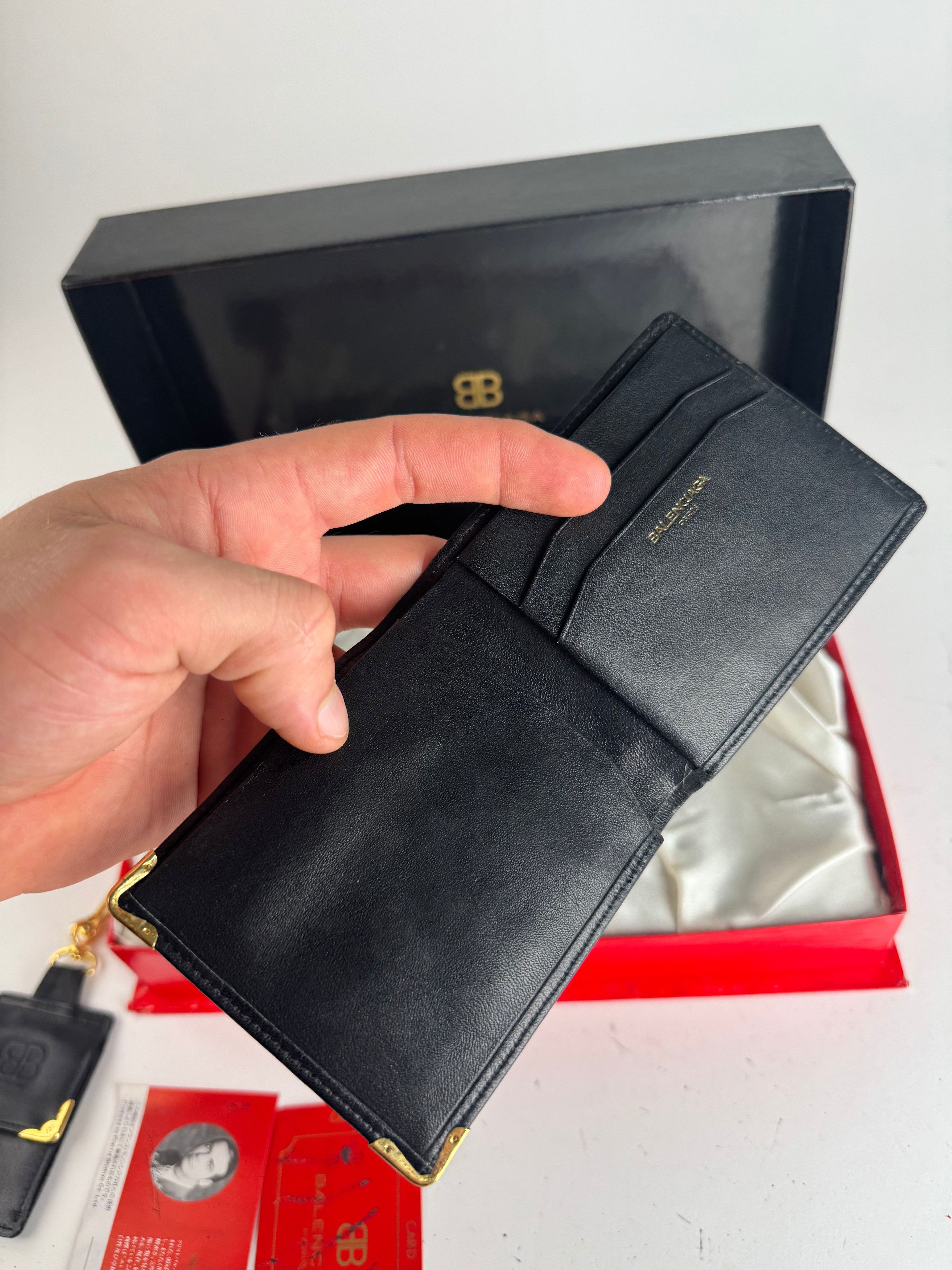 Balenciaga Vintage Leather Wallet Purse set black Size ONE SIZE - 5 Thumbnail