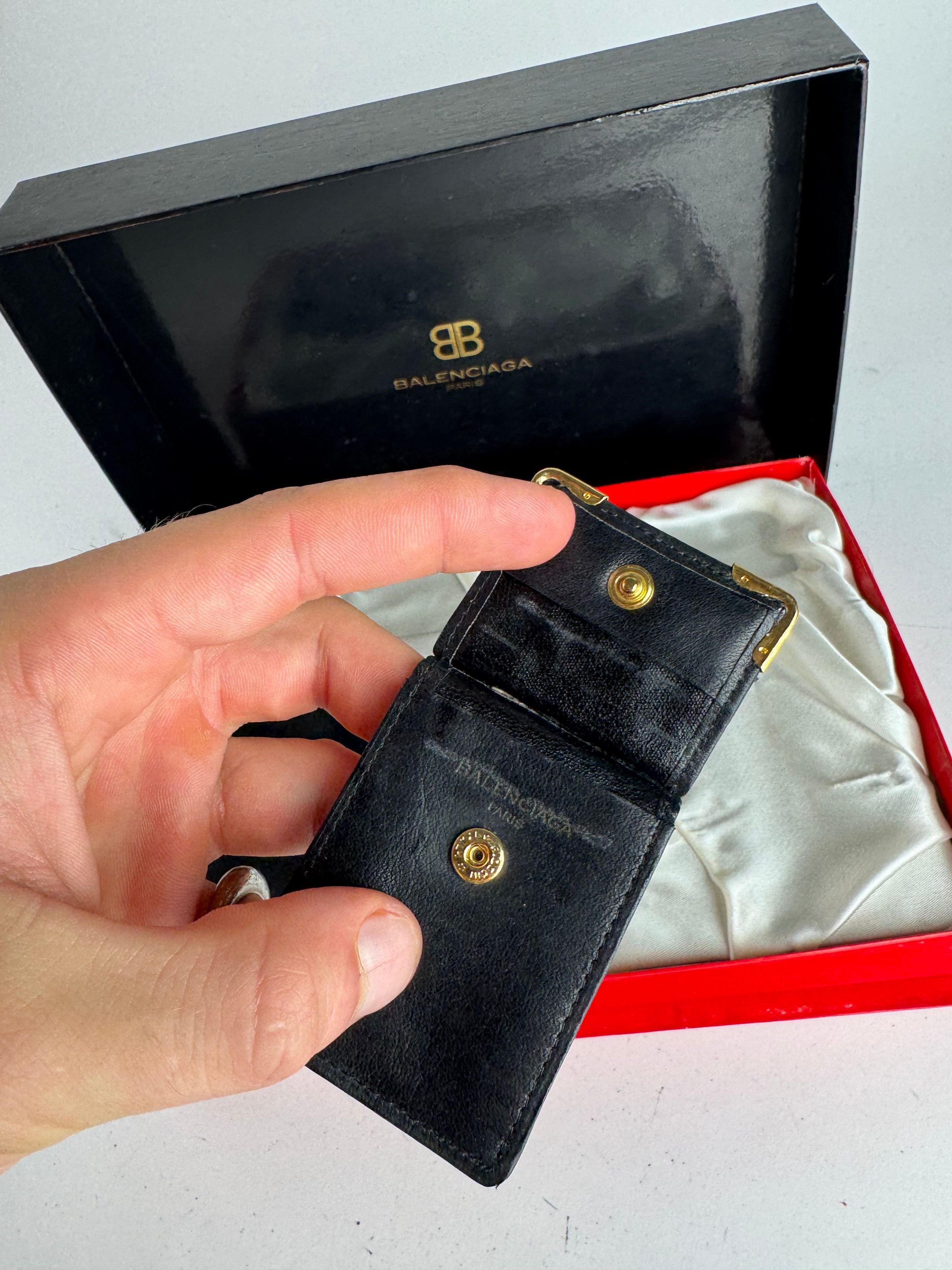 Balenciaga Vintage Leather Wallet Purse set black Size ONE SIZE - 3 Thumbnail