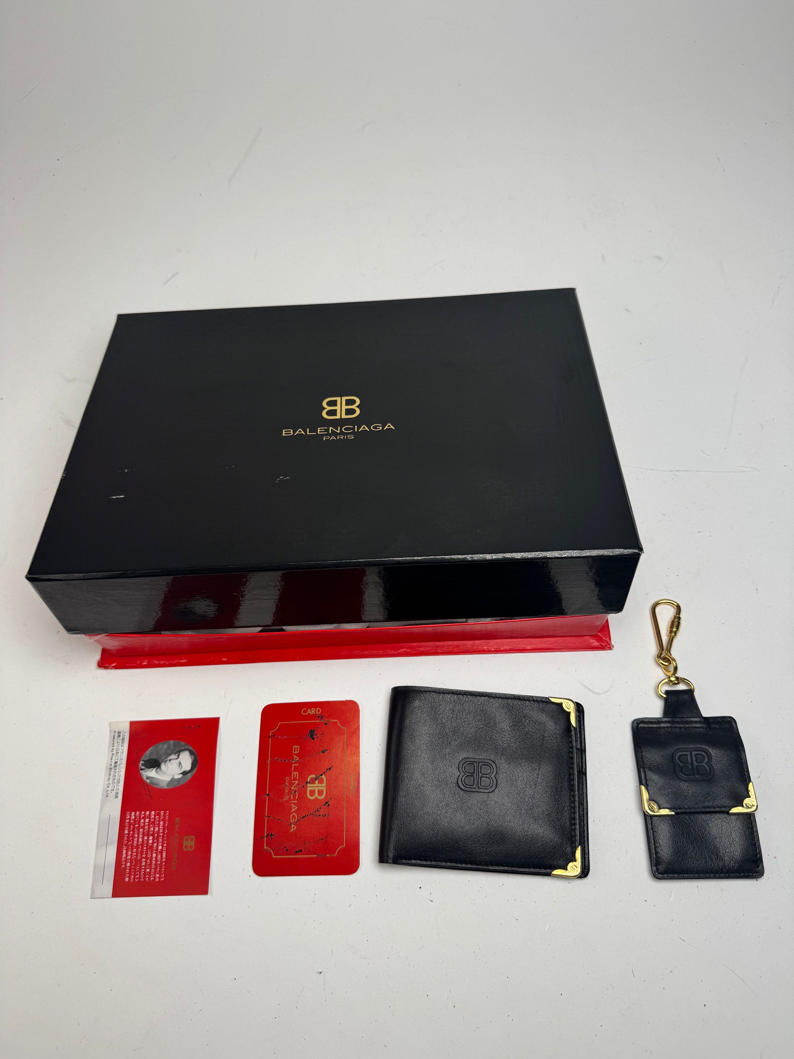 Balenciaga Vintage Leather Wallet Purse set black Size ONE SIZE - 12 Thumbnail