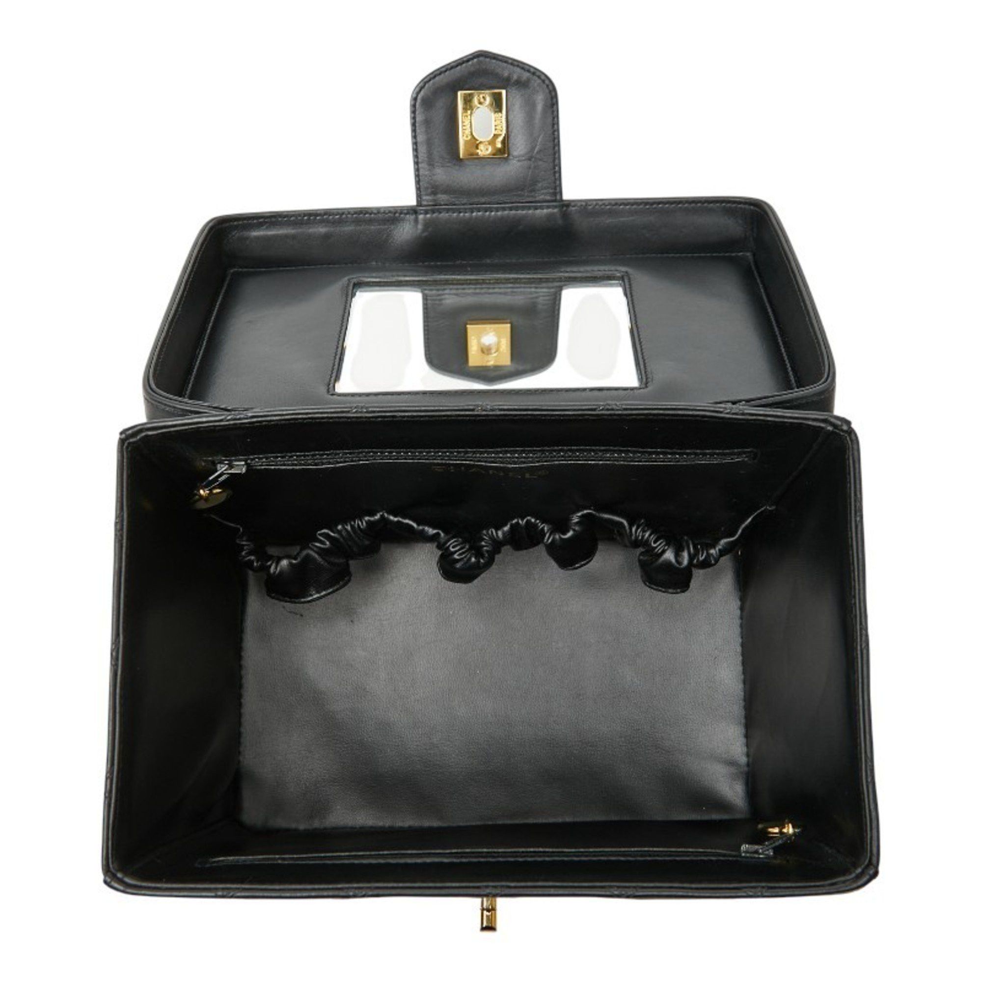 Chanel CHANEL Bicolore Vanity Bag Shoulder 2-Way Black Lambskin Women's Size ONE SIZE - 9 Thumbnail