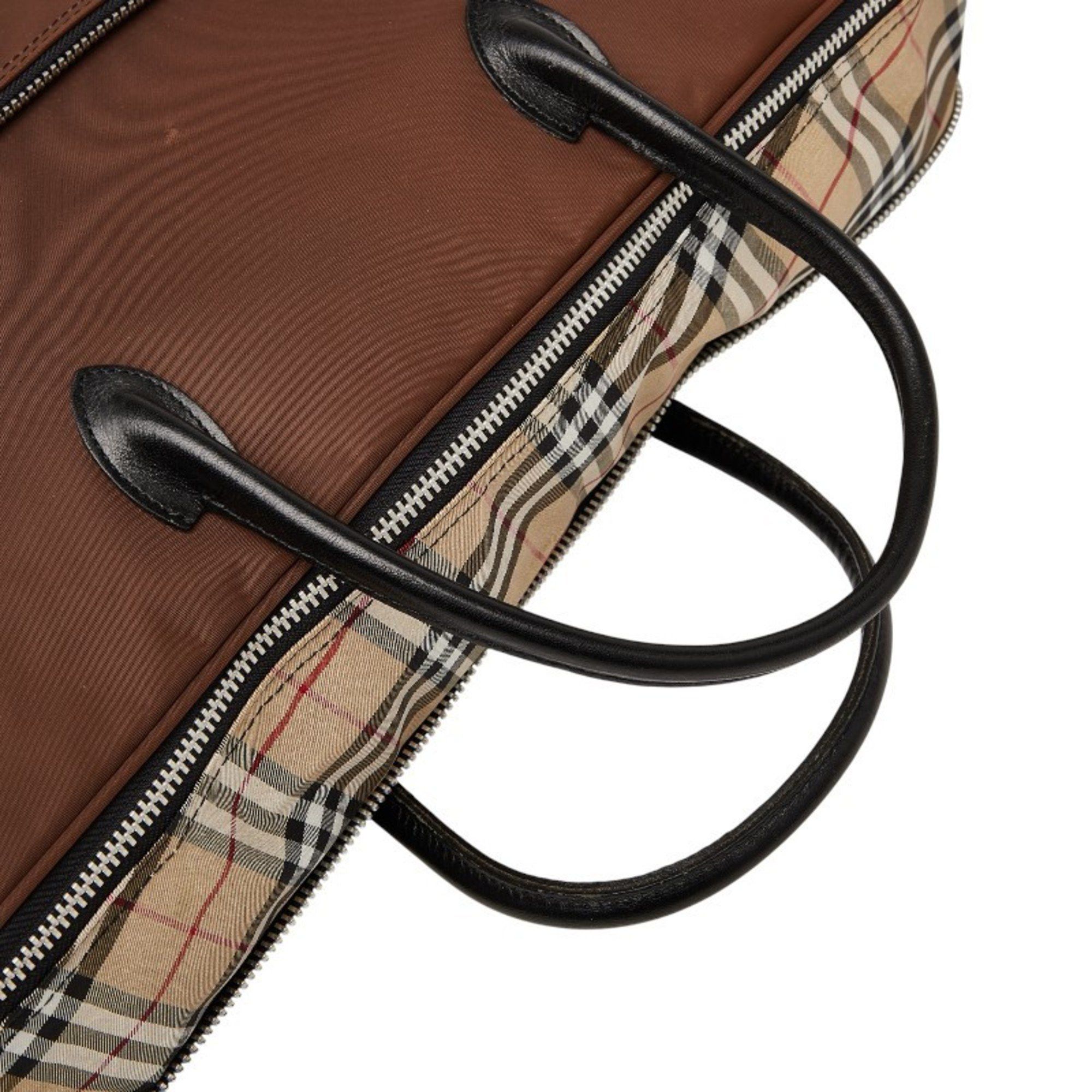 Burberry Burberry Nova Check Handbag in Beige and Brown Nylon Leather for Women. Size ONE SIZE - 12 Thumbnail