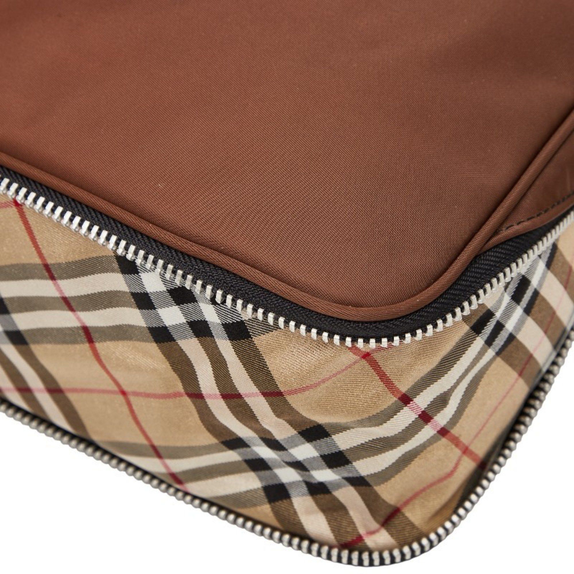 Burberry Burberry Nova Check Handbag in Beige and Brown Nylon Leather for Women. Size ONE SIZE - 8 Thumbnail