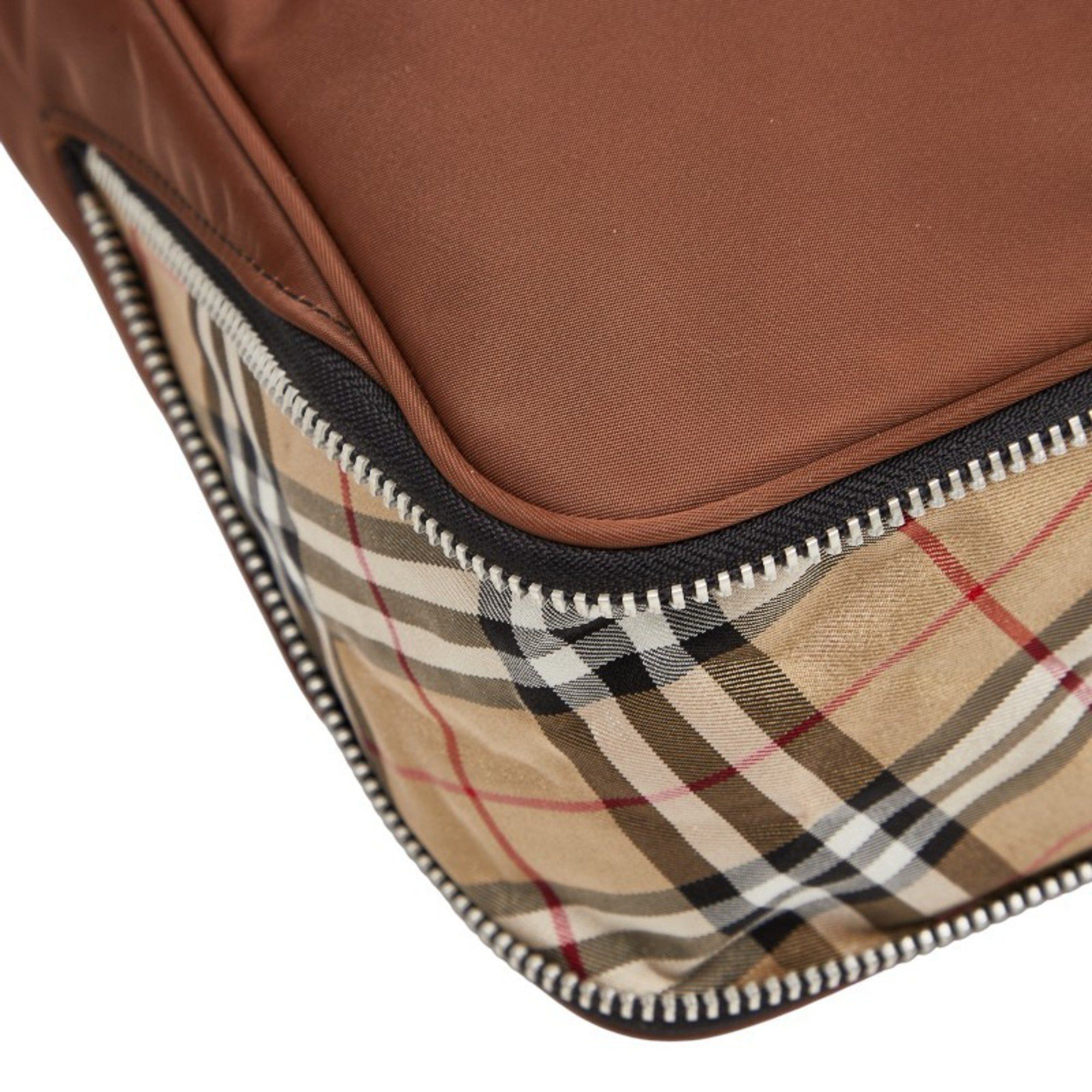 Burberry Burberry Nova Check Handbag in Beige and Brown Nylon Leather for Women. Size ONE SIZE - 7 Thumbnail