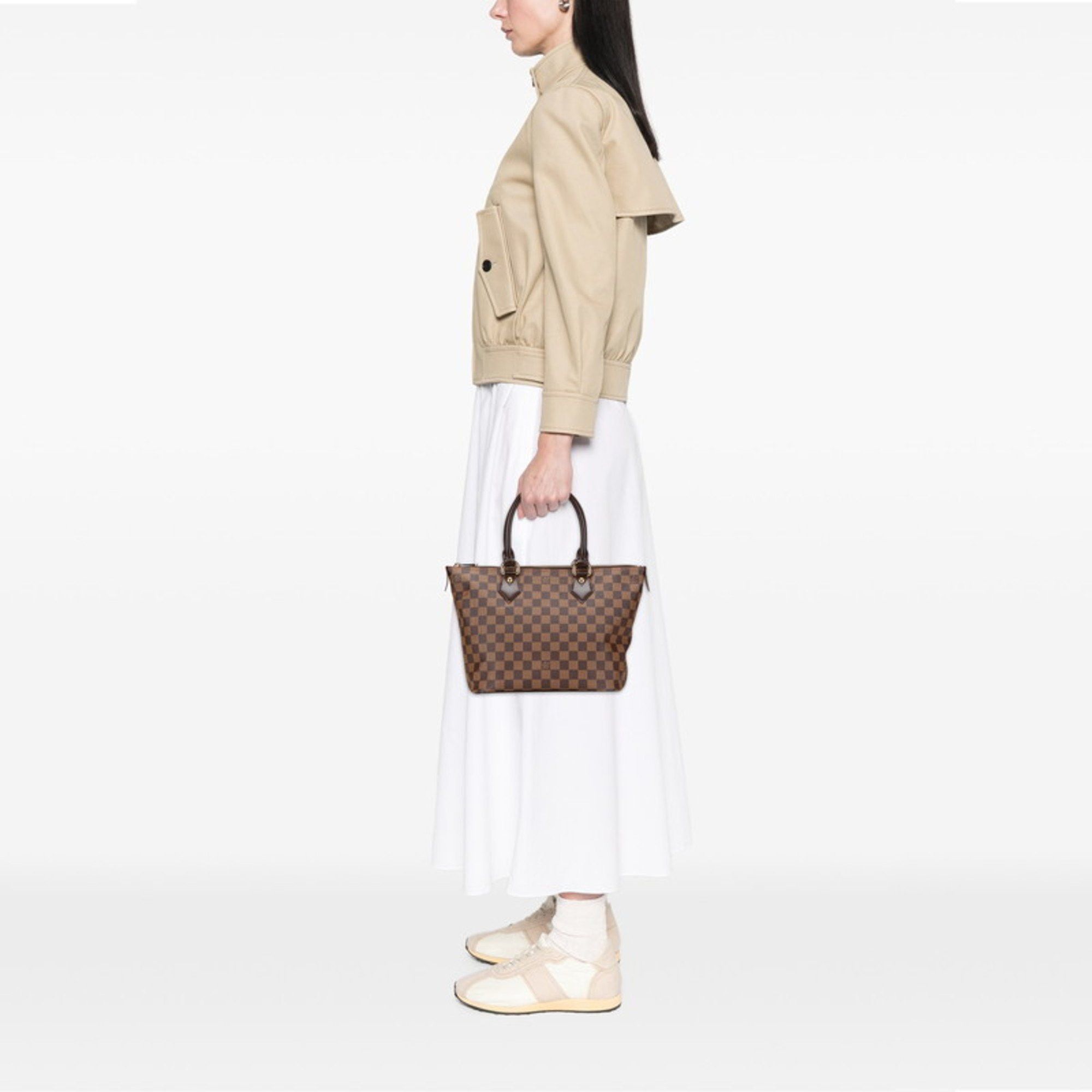 Louis Vuitton Louis Vuitton Damier Saleya PM Handbag Tote Bag N51183 Brown Leather Women's LOUIS VUITTON Size ONE SIZE - 11 Thumbnail