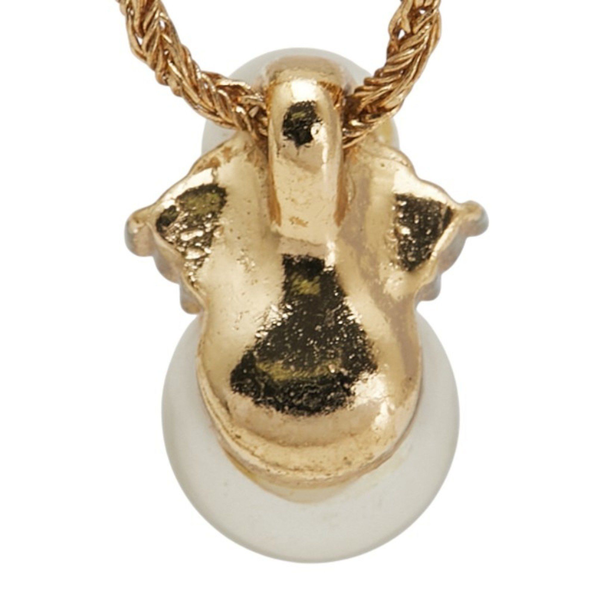Dior Christian Dior Dior pendant necklace, gold plated, with faux pearls and rhinestones, for women. Size ONE SIZE - 3 Thumbnail