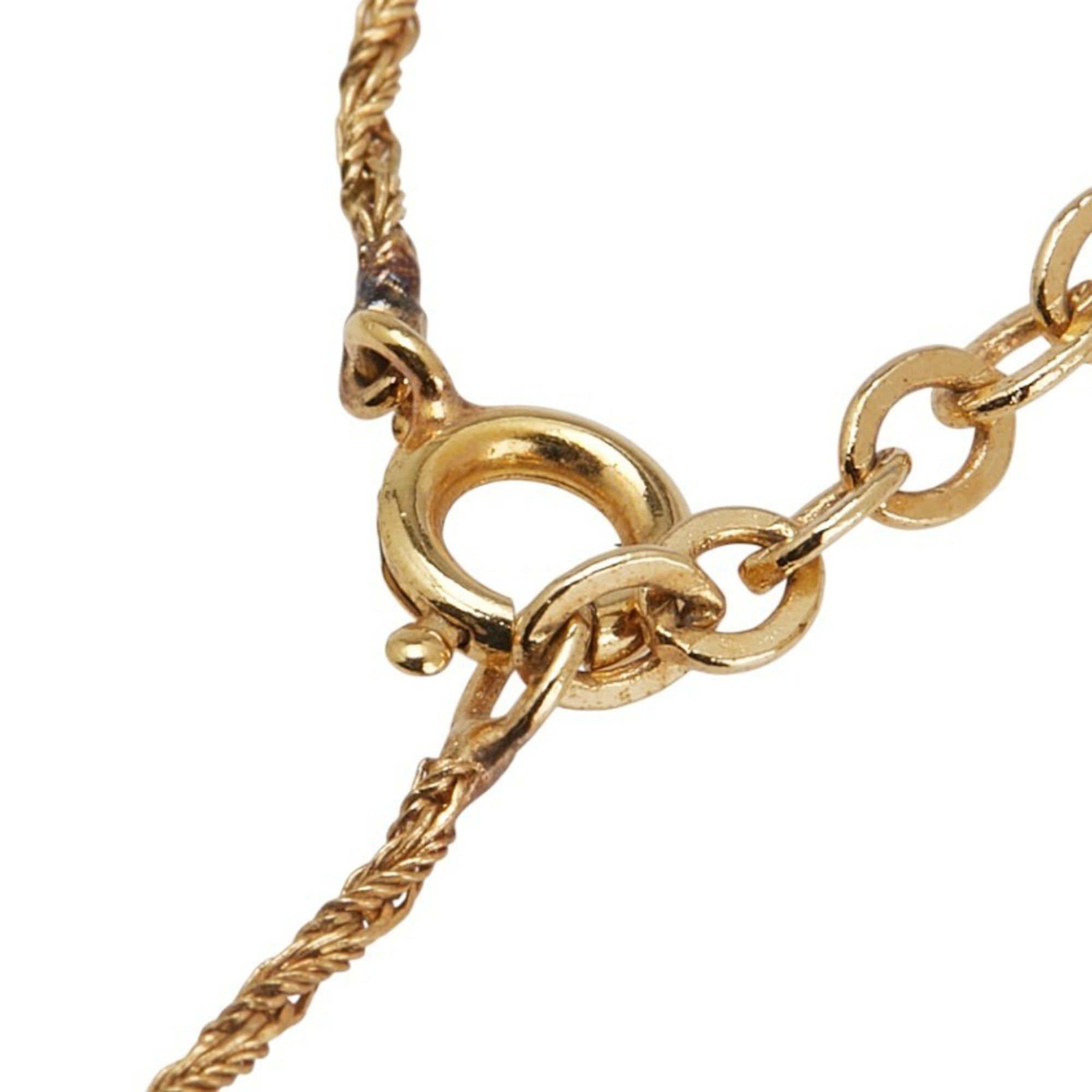 Dior Christian Dior Dior pendant necklace, gold plated, with faux pearls and rhinestones, for women. Size ONE SIZE - 5 Thumbnail