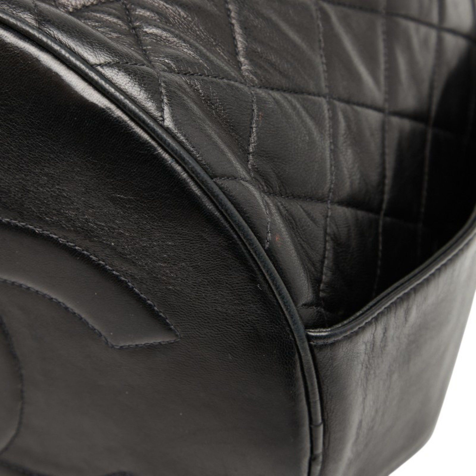 Chanel CHANEL Coco Mark Matelasse Drawstring Chain Shoulder Bag in Black Lambskin for Women Size ONE SIZE - 6 Thumbnail