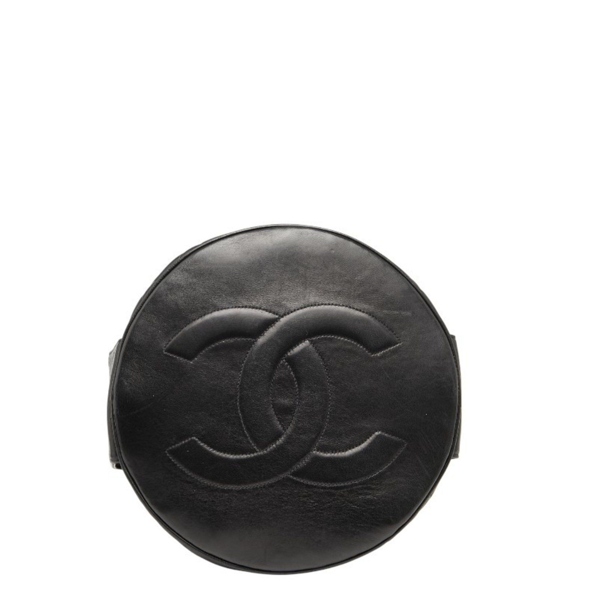 Chanel CHANEL Coco Mark Matelasse Drawstring Chain Shoulder Bag in Black Lambskin for Women Size ONE SIZE - 3 Thumbnail