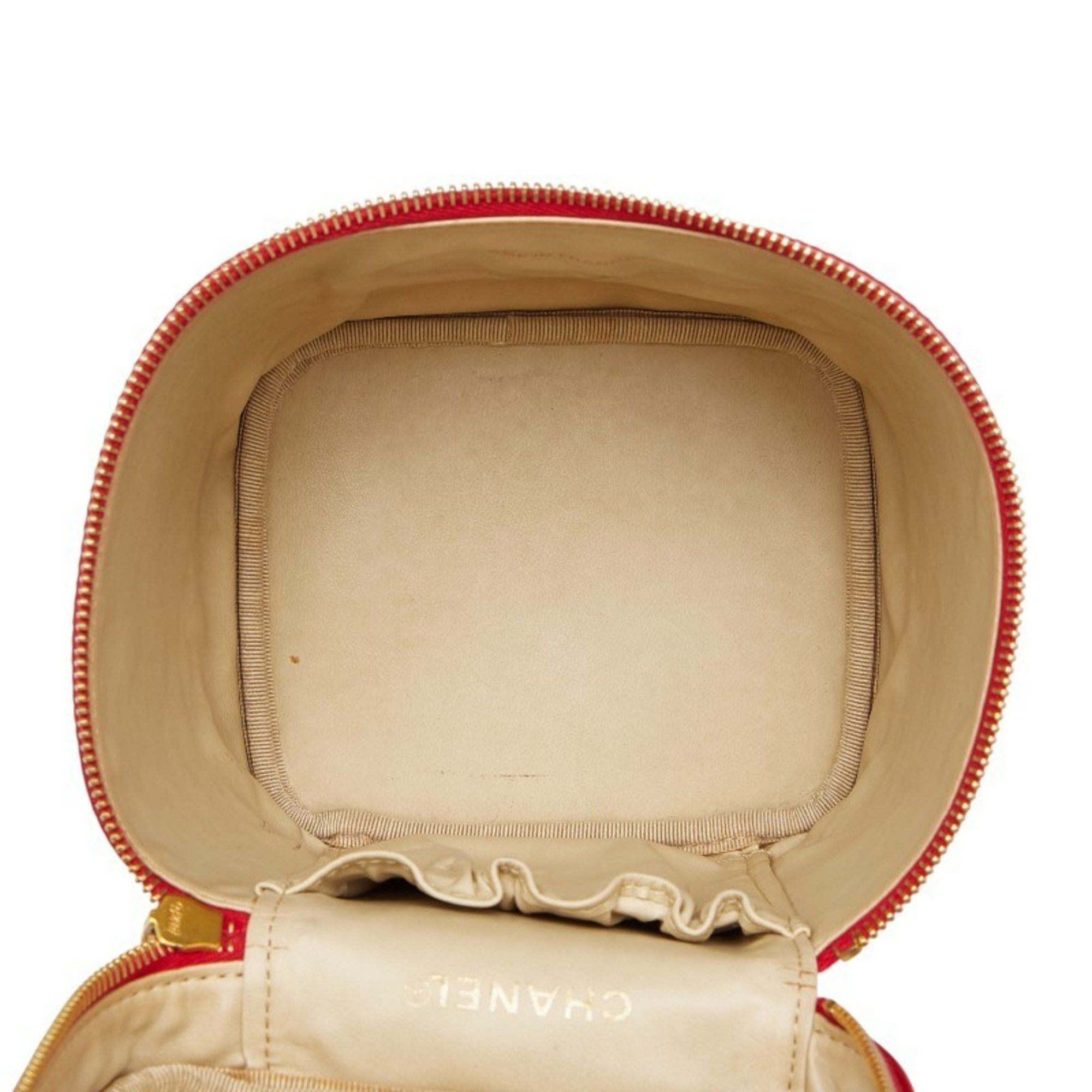 Chanel Chanel Coco Mark Vanity Bag Handbag Red Caviar Skin Women's CHANEL Size ONE SIZE - 10 Thumbnail