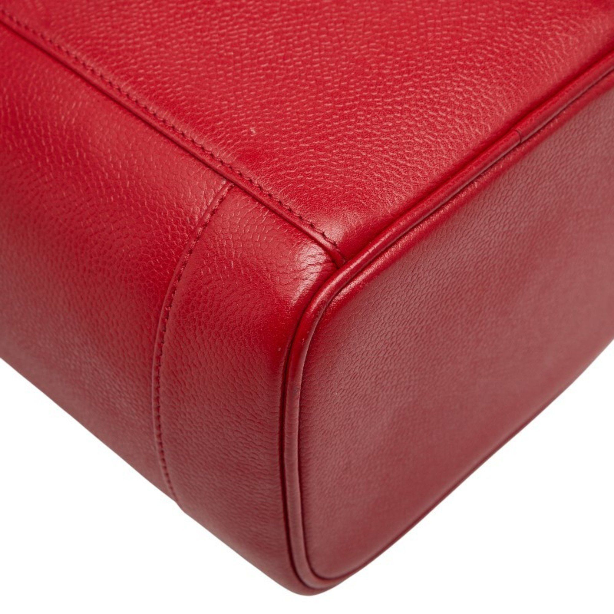 Chanel Chanel Coco Mark Vanity Bag Handbag Red Caviar Skin Women's CHANEL Size ONE SIZE - 6 Thumbnail