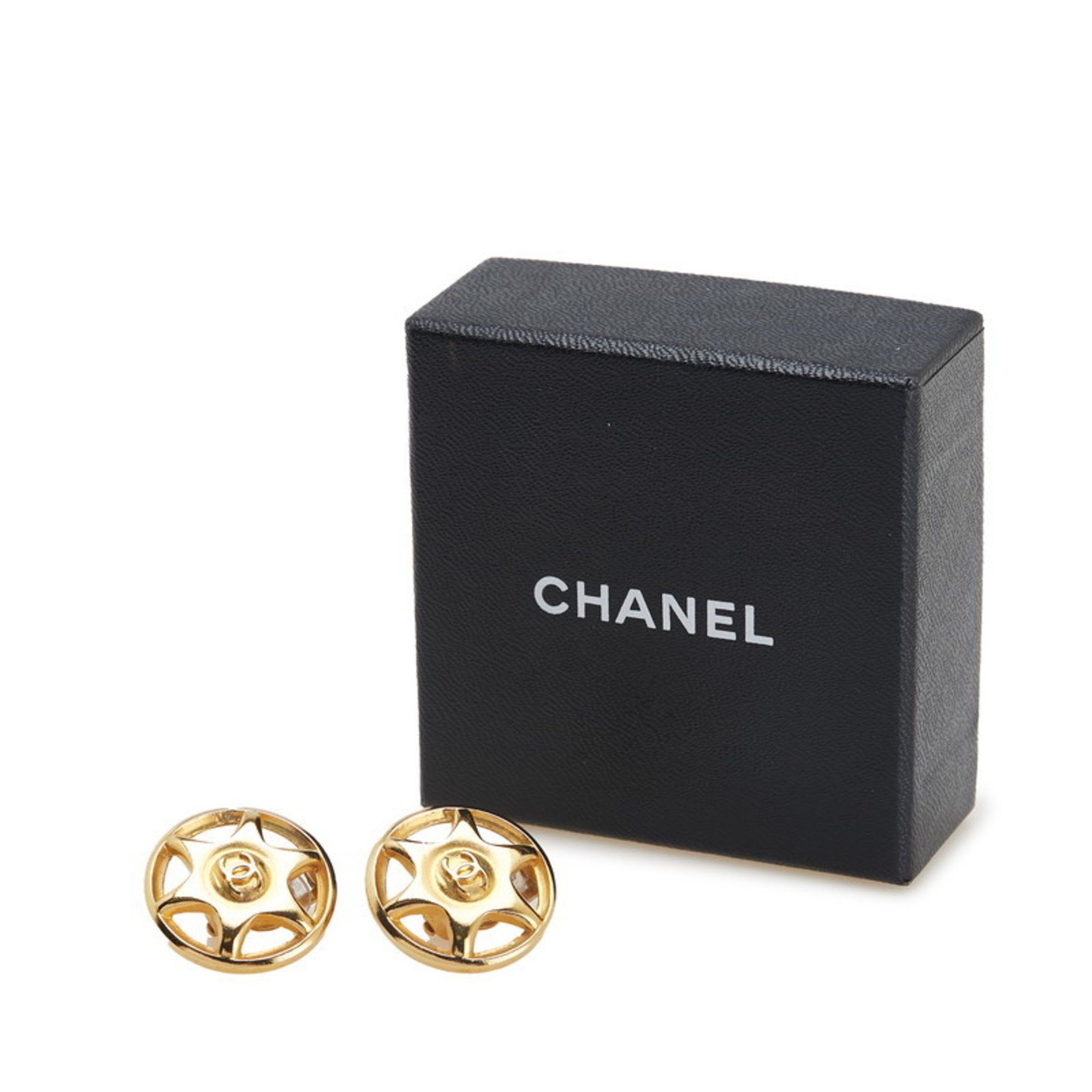 Chanel Vintage Chanel Coco Mark Star Earrings, Gold Plated, Women's Size ONE SIZE - 4 Thumbnail
