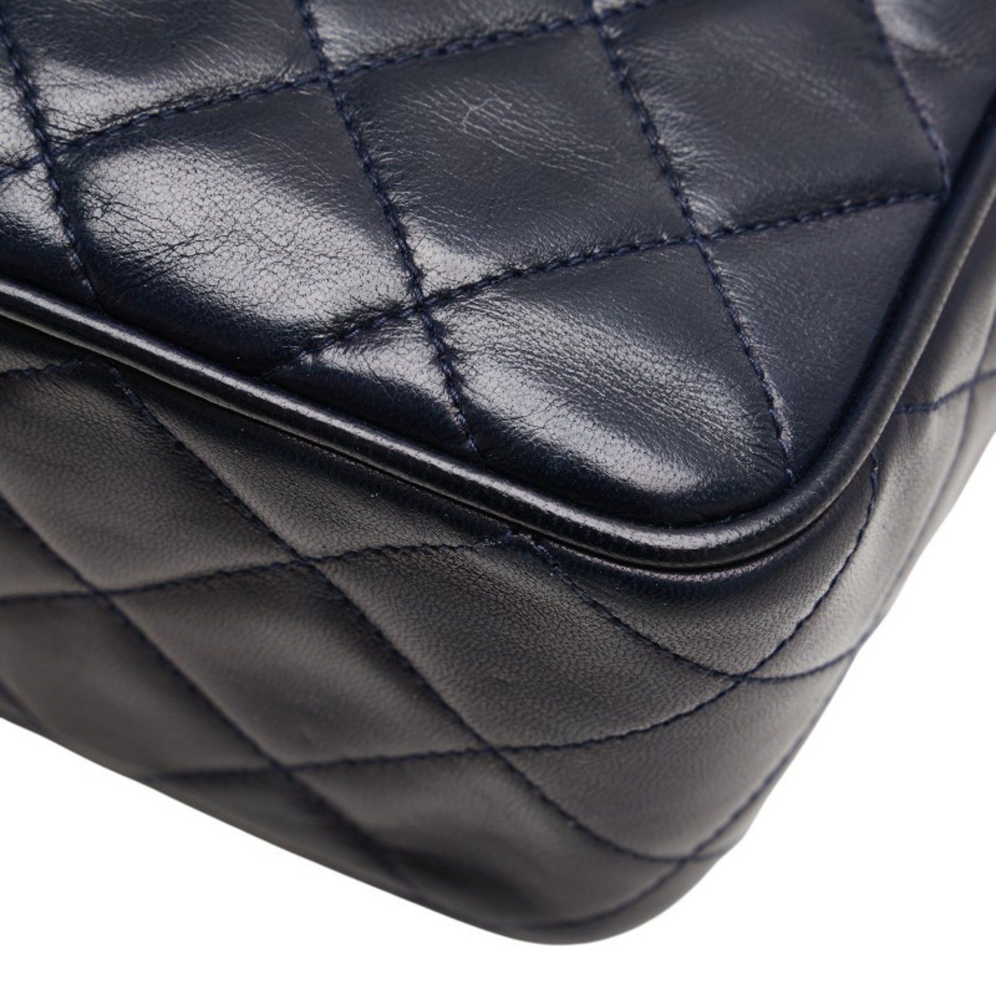 Chanel CHANEL Matelasse Coco Mark Fringe Chain Shoulder Bag Navy Lambskin Women's Size ONE SIZE - 5 Thumbnail