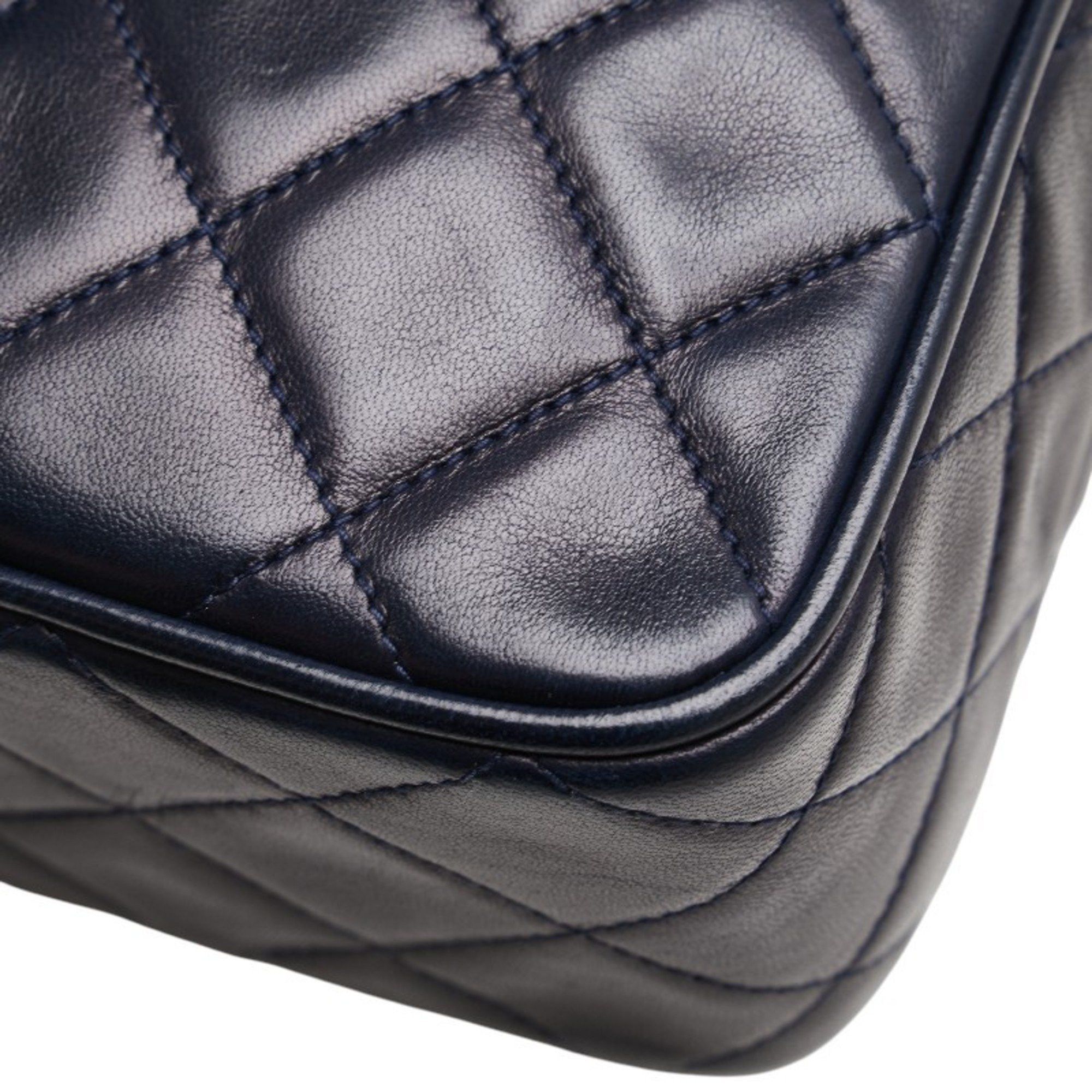 Chanel CHANEL Matelasse Coco Mark Fringe Chain Shoulder Bag Navy Lambskin Women's Size ONE SIZE - 6 Thumbnail