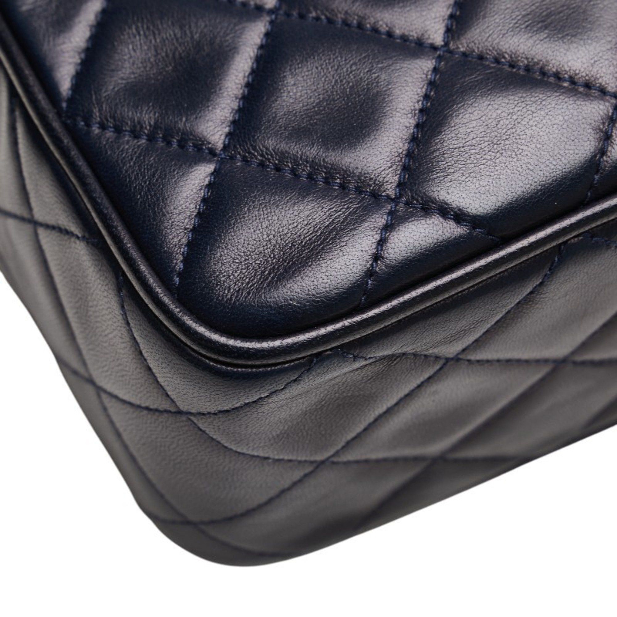 Chanel CHANEL Matelasse Coco Mark Fringe Chain Shoulder Bag Navy Lambskin Women's Size ONE SIZE - 7 Thumbnail