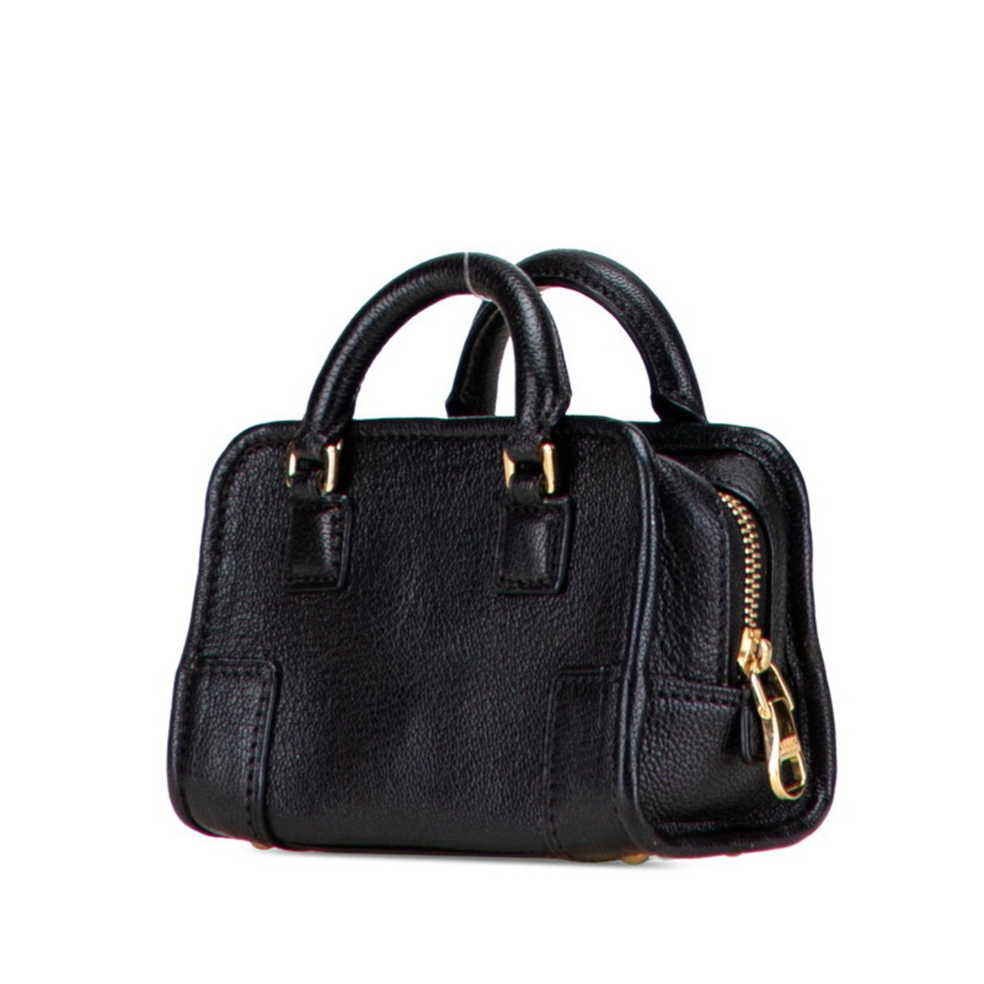 Loewe LOEWE Anagram Amazona Micro Mini Handbag/Shoulder Bag, 2-Way, Black Leather, Women's Size ONE SIZE - 2 Thumbnail