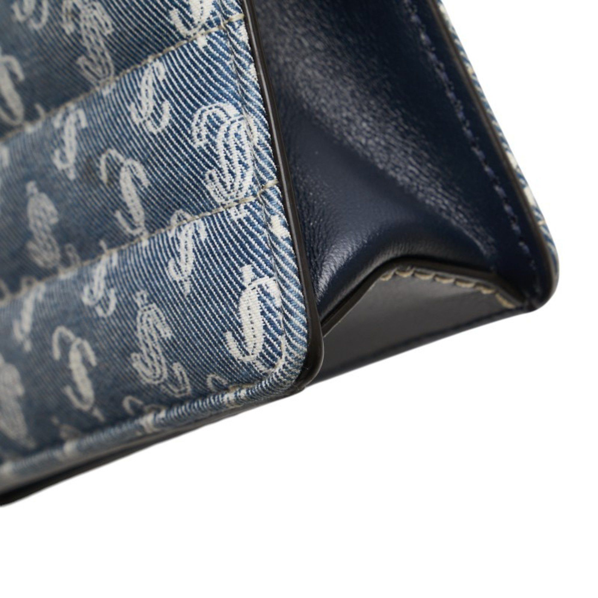 Jimmy Choo Jimmy Choo JC Monogram VARENNE AVENUE QUAD 23SS Denim Quilted Chain Shoulder Bag in Indigo Blue Cotton and Leather. Women's. Size ONE SIZE - 5 Thumbnail
