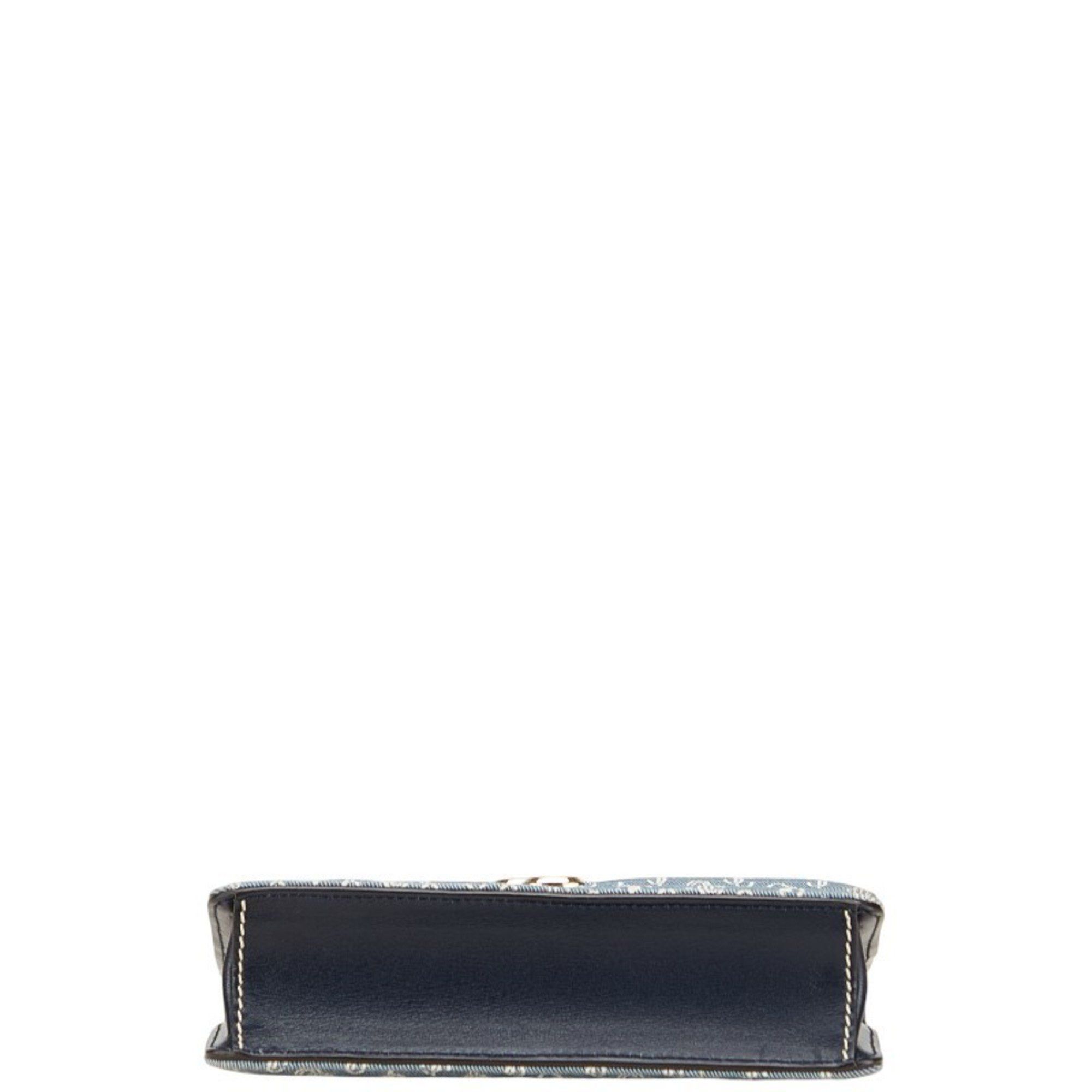 Jimmy Choo Jimmy Choo JC Monogram VARENNE AVENUE QUAD 23SS Denim Quilted Chain Shoulder Bag in Indigo Blue Cotton and Leather. Women's. Size ONE SIZE - 3 Thumbnail