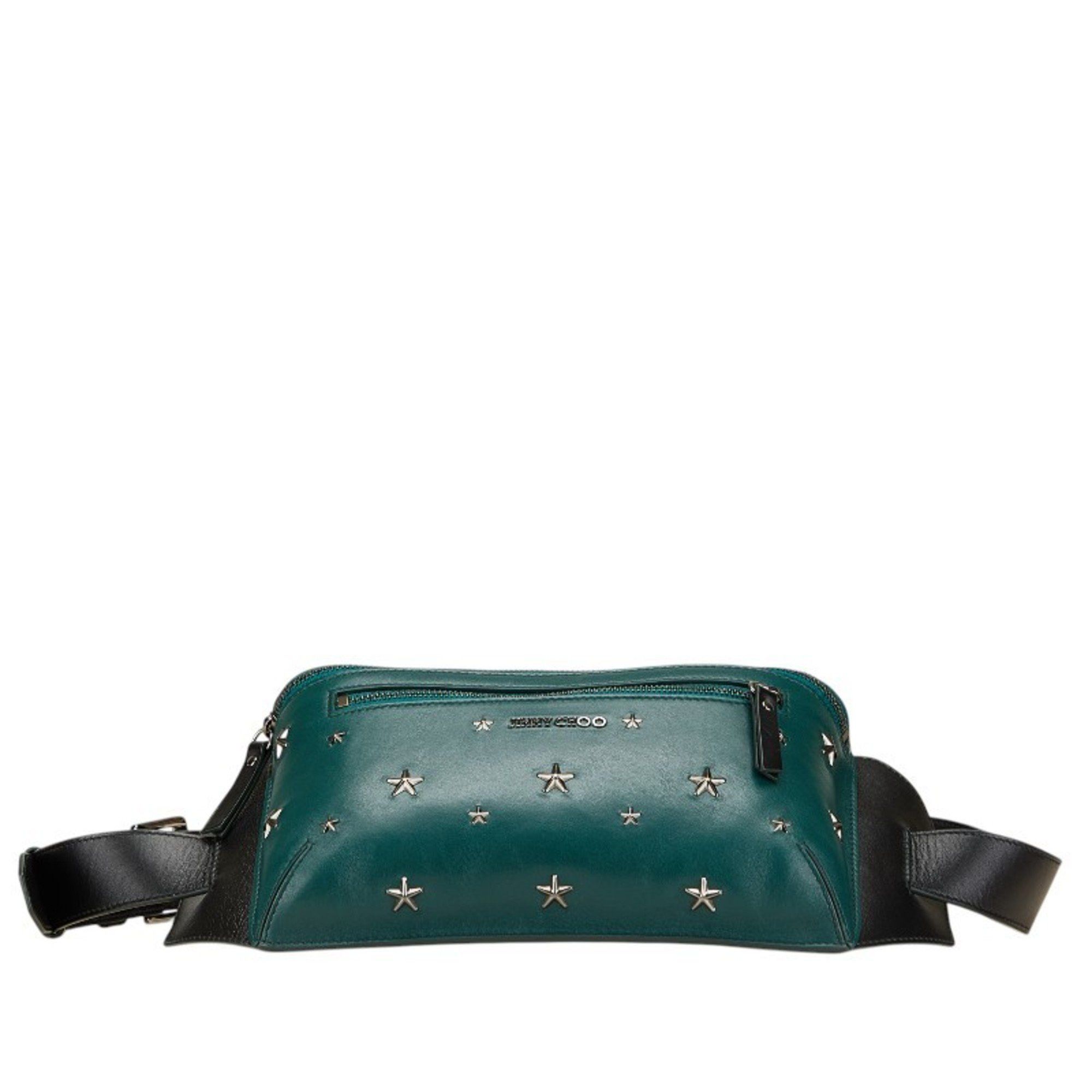 Jimmy Choo Jimmy Choo Star Studs Body Bag/Waist Bag in Green and Black Leather for Women Size ONE SIZE - 3 Thumbnail