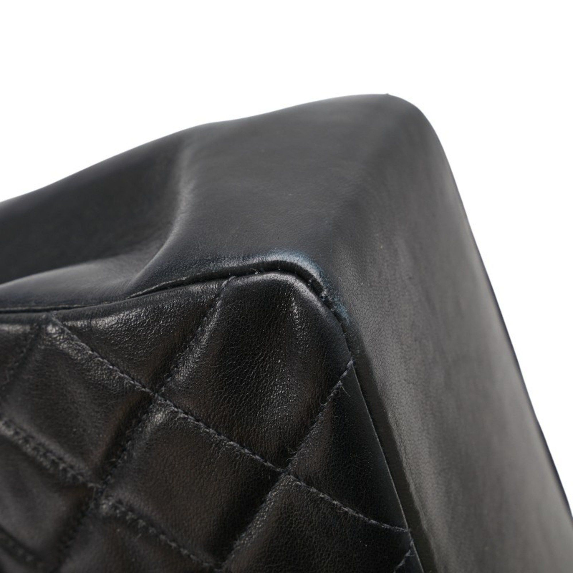 Chanel CHANEL Matelasse Coco Mark Handbag with Top Handles, Black Lambskin, Women's Size ONE SIZE - 4 Thumbnail
