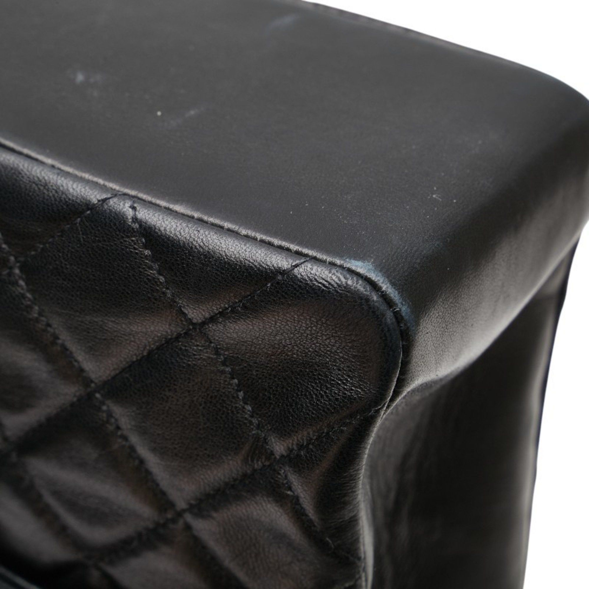 Chanel CHANEL Matelasse Coco Mark Handbag with Top Handles, Black Lambskin, Women's Size ONE SIZE - 5 Thumbnail