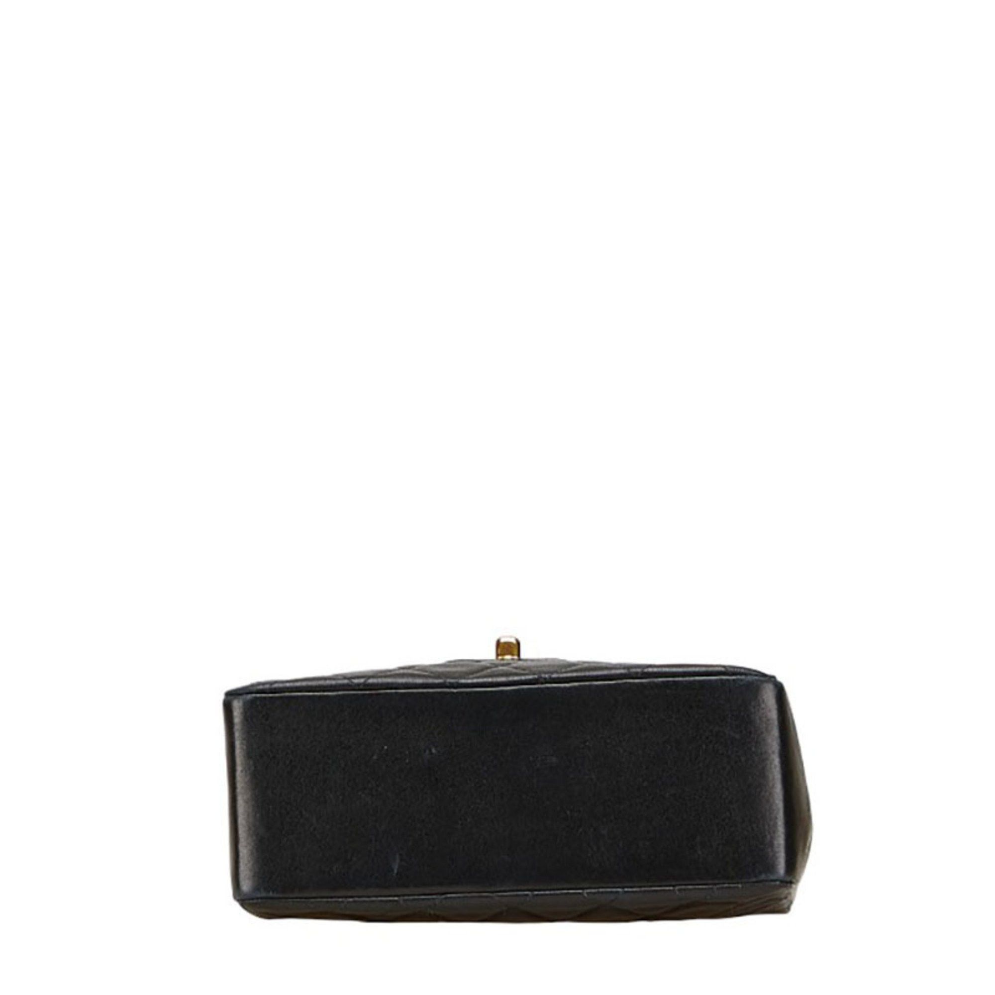 Chanel CHANEL Matelasse Coco Mark Handbag with Top Handles, Black Lambskin, Women's Size ONE SIZE - 3 Thumbnail