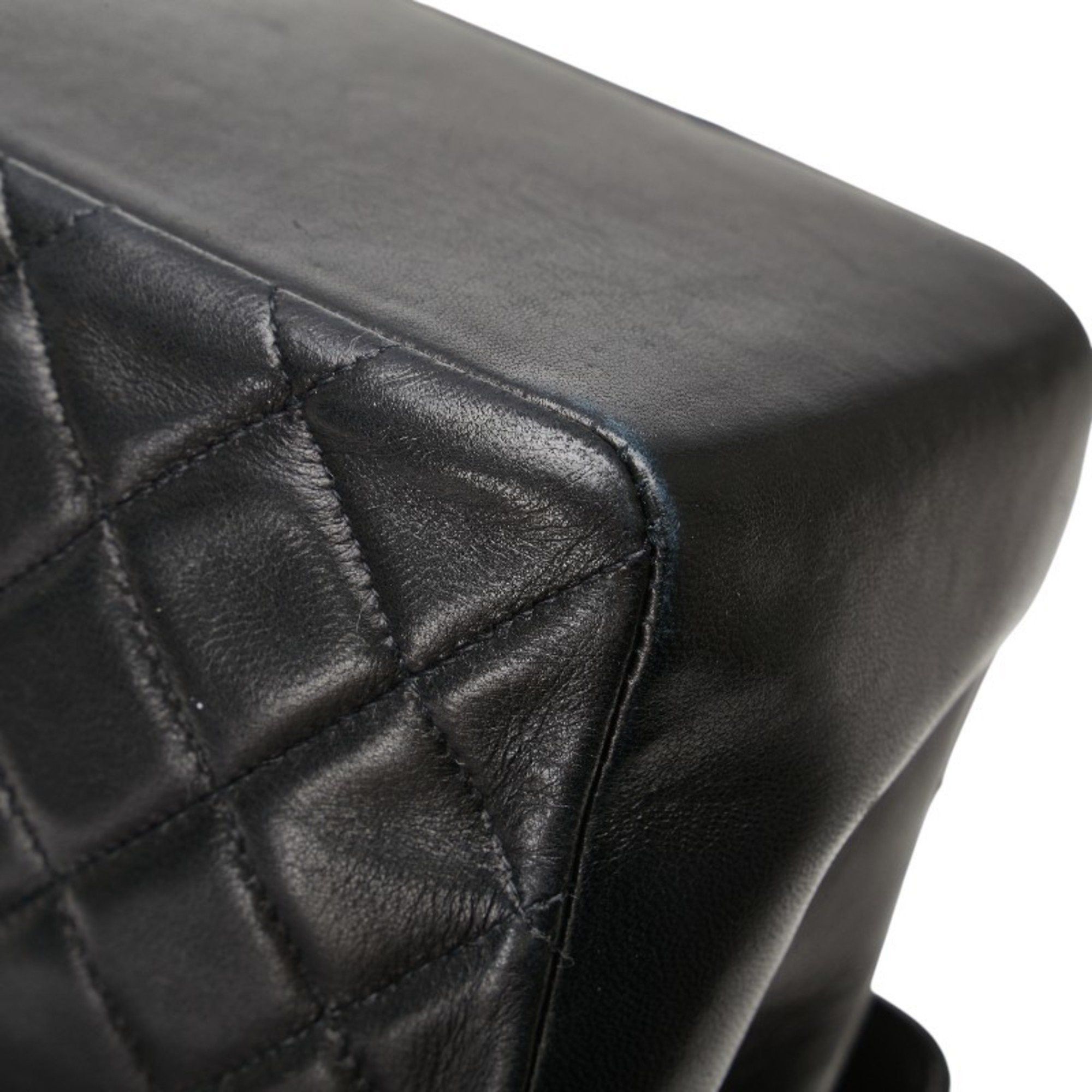 Chanel CHANEL Matelasse Coco Mark Handbag with Top Handles, Black Lambskin, Women's Size ONE SIZE - 6 Thumbnail