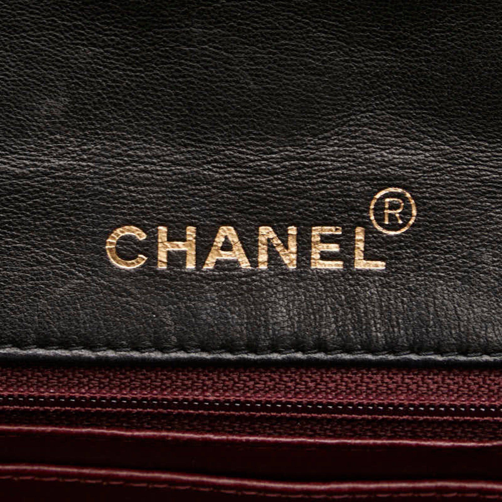 Chanel CHANEL Matelasse Coco Mark Handbag with Top Handles, Black Lambskin, Women's Size ONE SIZE - 8 Thumbnail