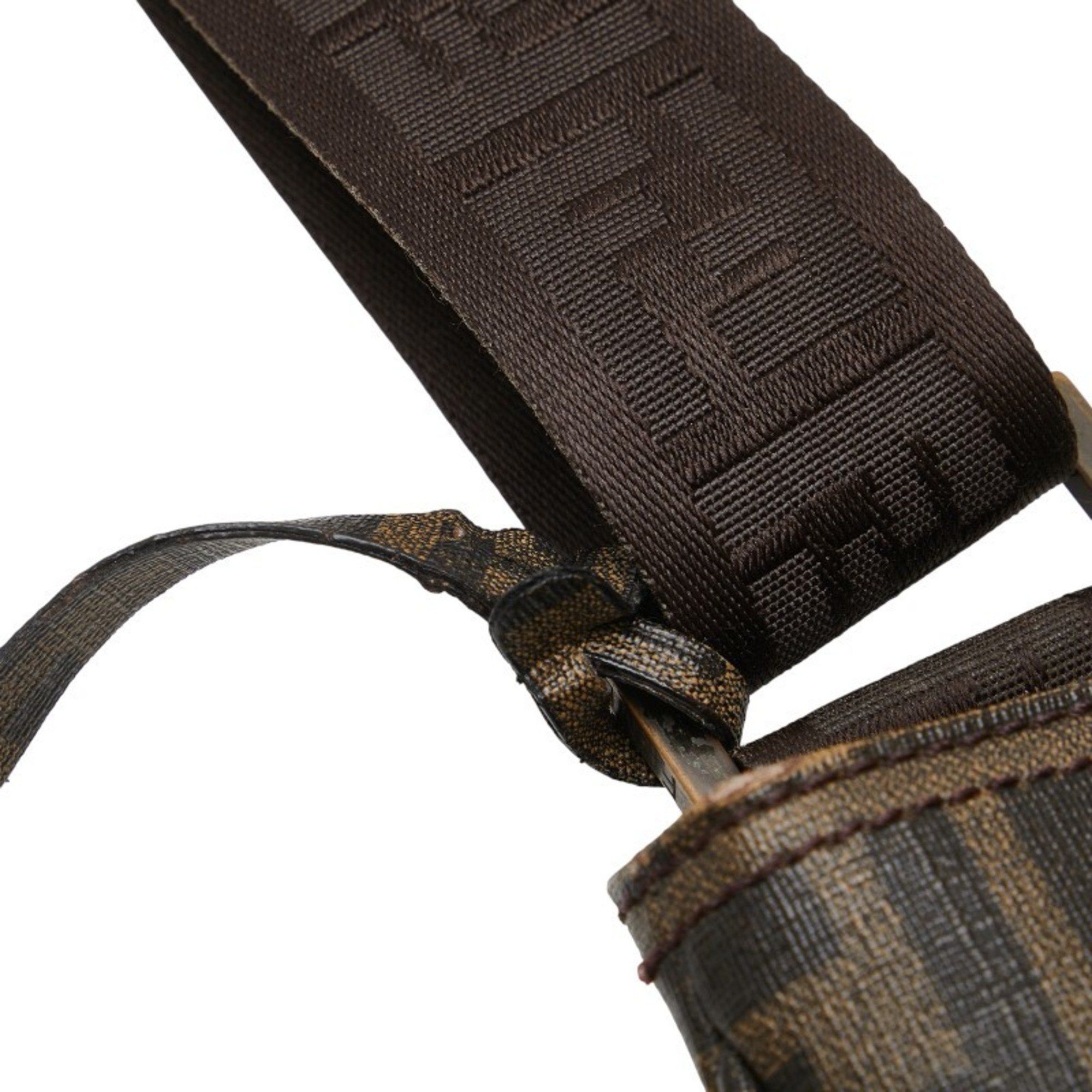 Fendi Fendi Zucca Crossbody Shoulder Bag 7VA247 Khaki Brown Leather Women's FENDI Size ONE SIZE - 4 Thumbnail