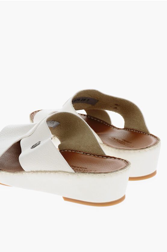 Textured Leather Sandals with Logoed Detail