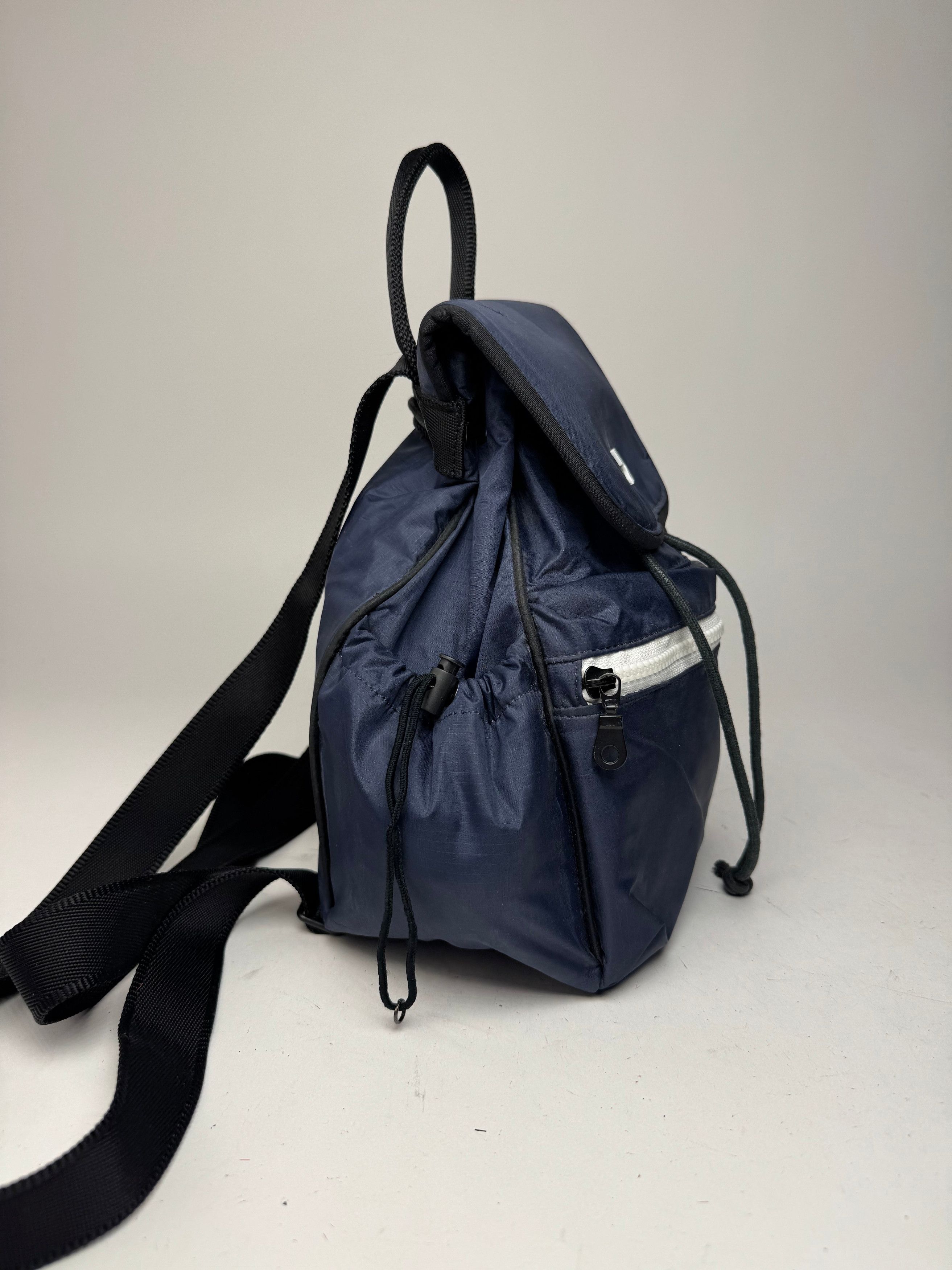 Vintage Polyester Backpack Navy Black