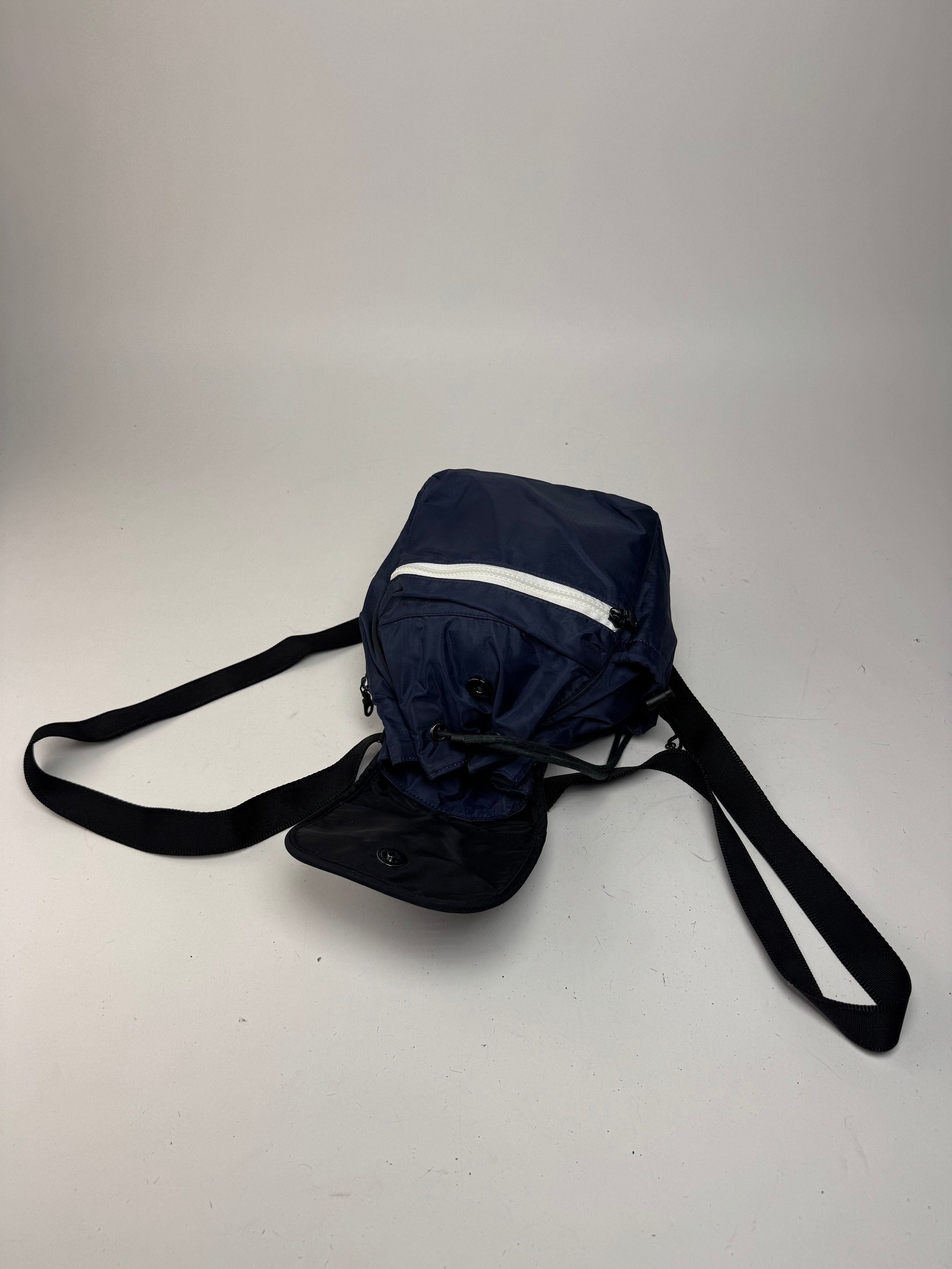 Vintage Polyester Backpack Navy Black