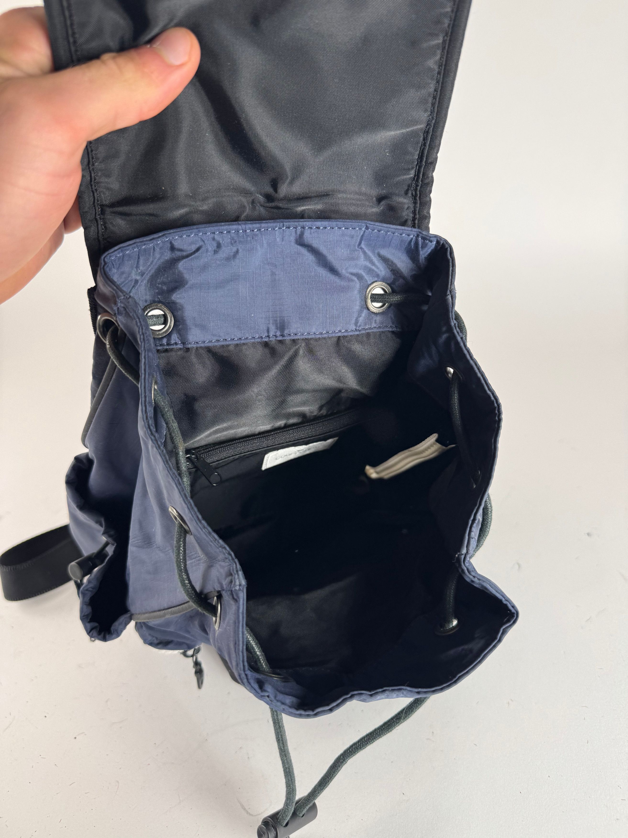 Vintage Polyester Backpack Navy Black